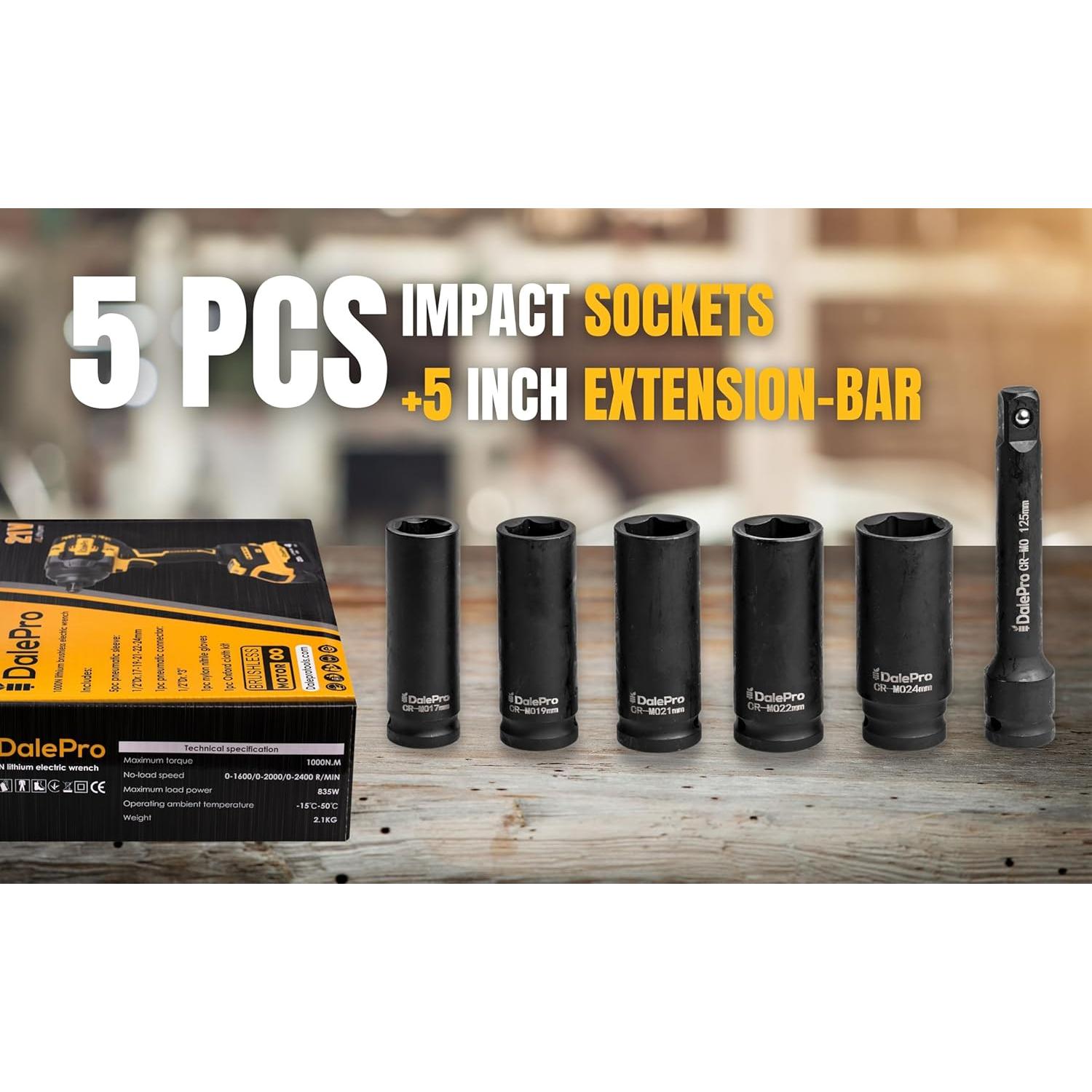 Llave de impacto inalámbrica DeWalt 20V 1000 N.m Amarillo