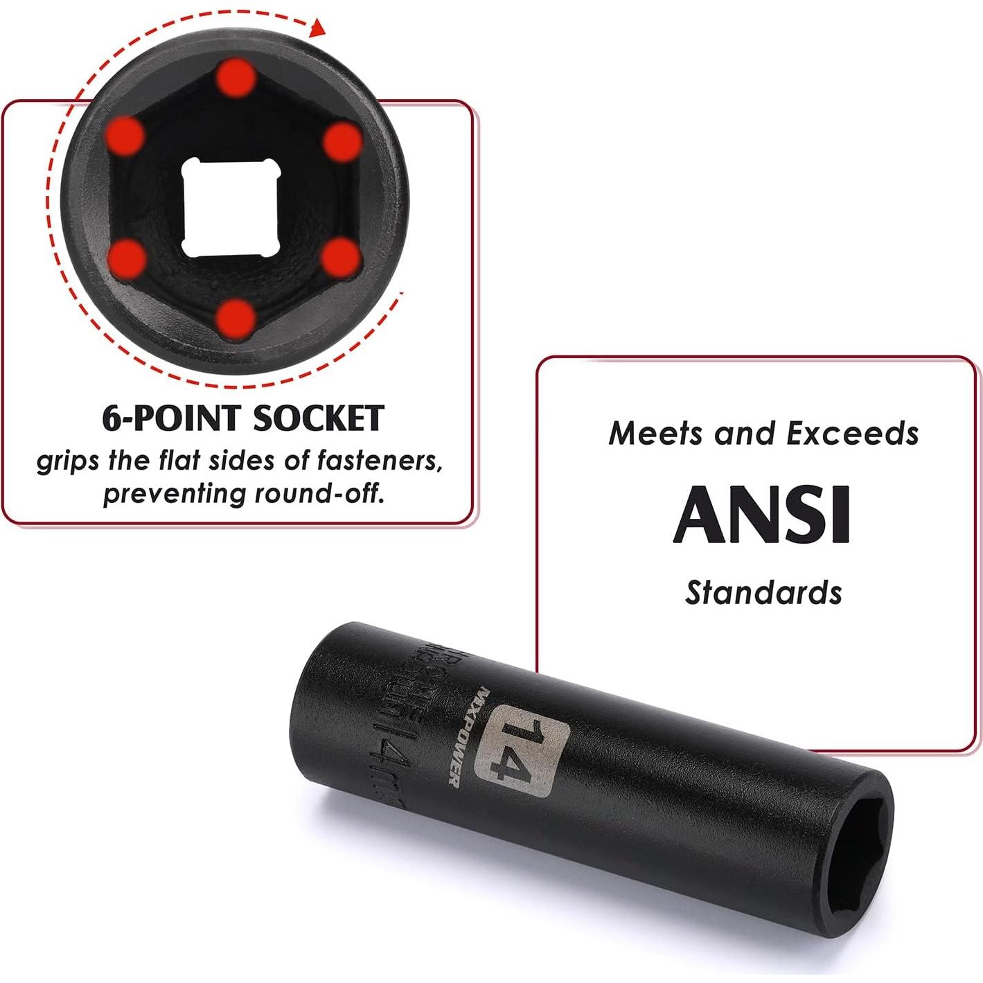 Juego de 25 Piezas de Impacto MIXPOWER 1/2" CR-V Métrico/SAE