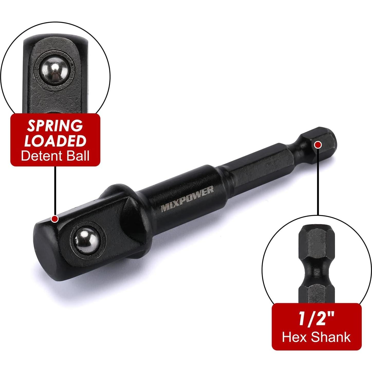 Juego de 25 Piezas de Impacto MIXPOWER 1/2" CR-V Métrico/SAE