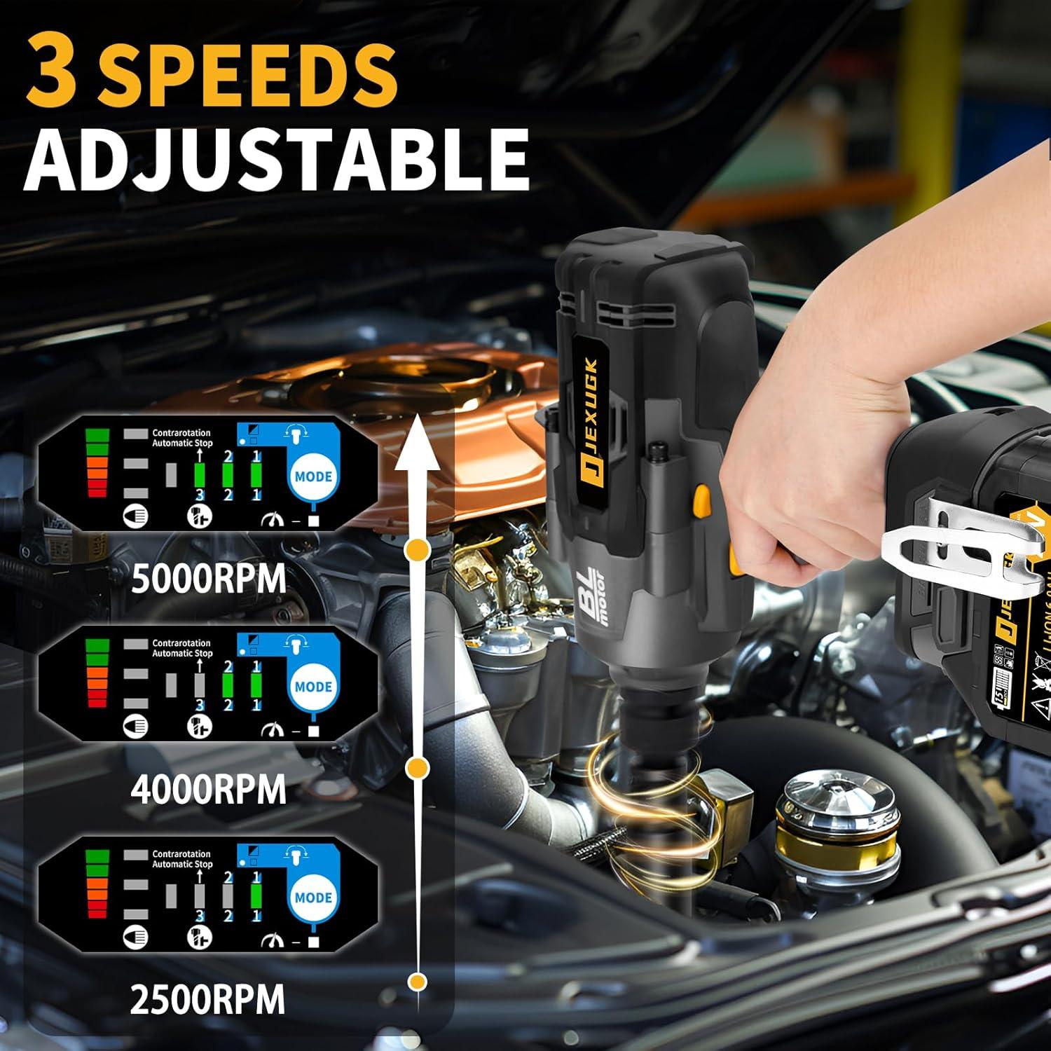 Llave de Impacto Inalámbrica JEXUGK 2000Nm 1/2" 21V