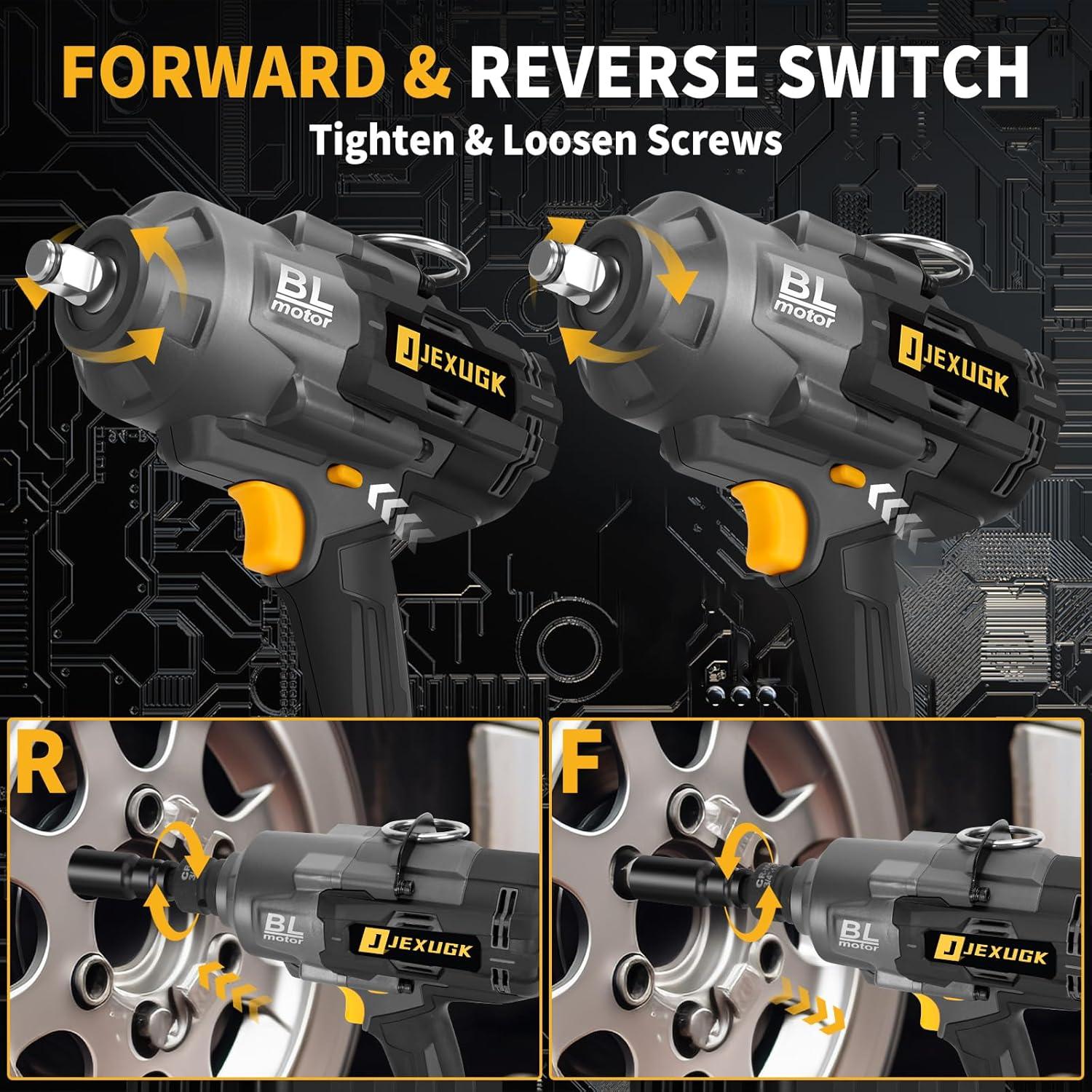 Llave de Impacto Inalámbrica JEXUGK 2000Nm 1/2" 21V