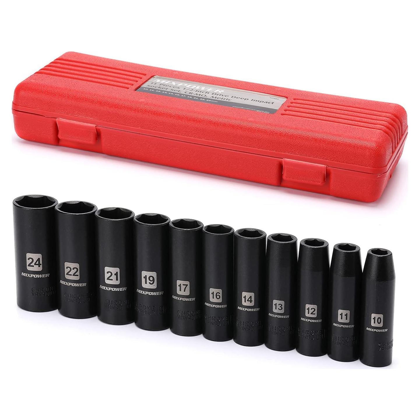 MIXPOWER Juego de 11 Piezas de 1/2" Profundidad 10-24mm