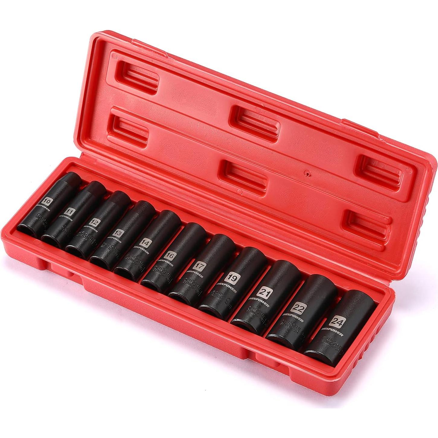 MIXPOWER Juego de 11 Piezas de 1/2" Profundidad 10-24mm