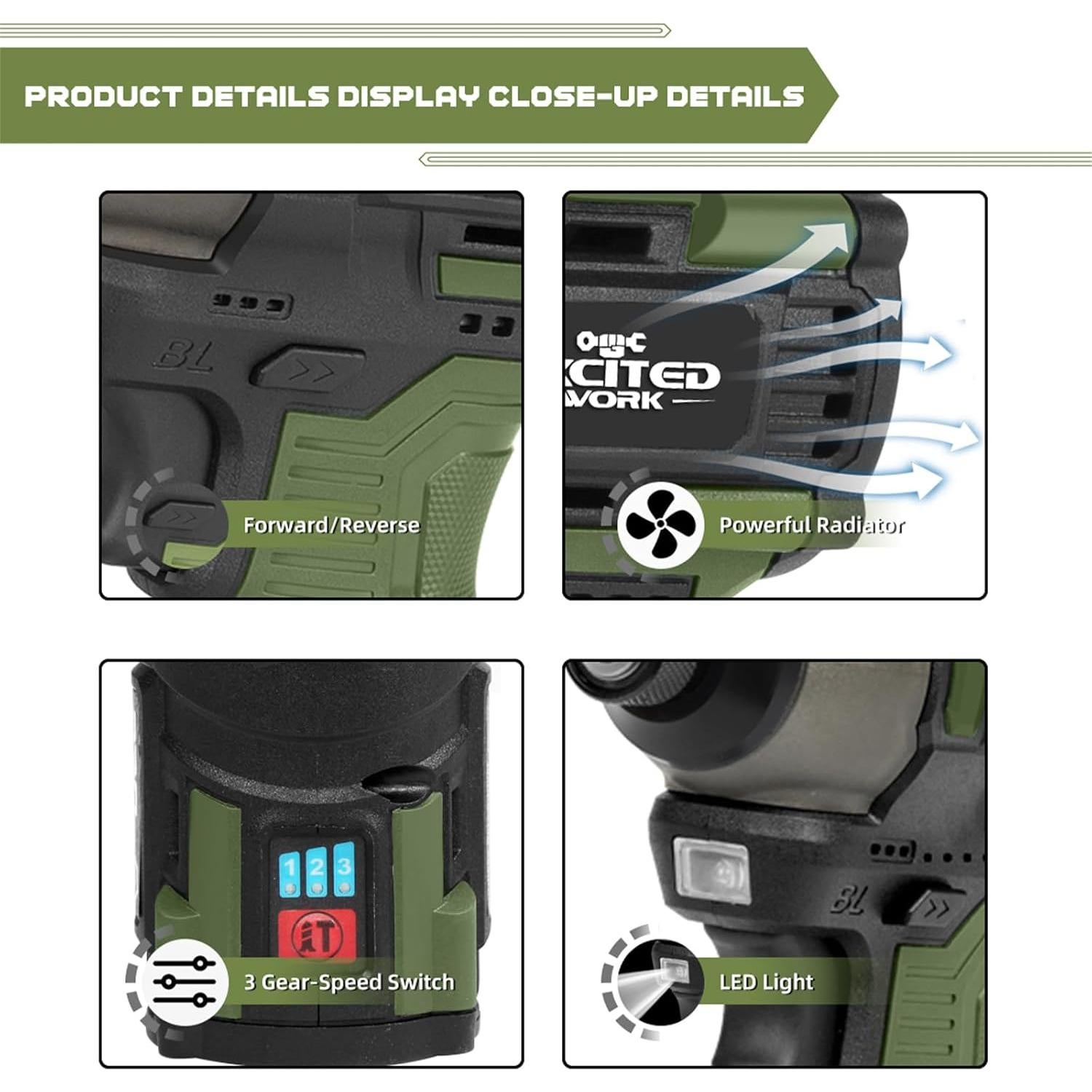 Destornillador Inalámbrico LAZYLAND 17V 140Nm 3 Velocidades