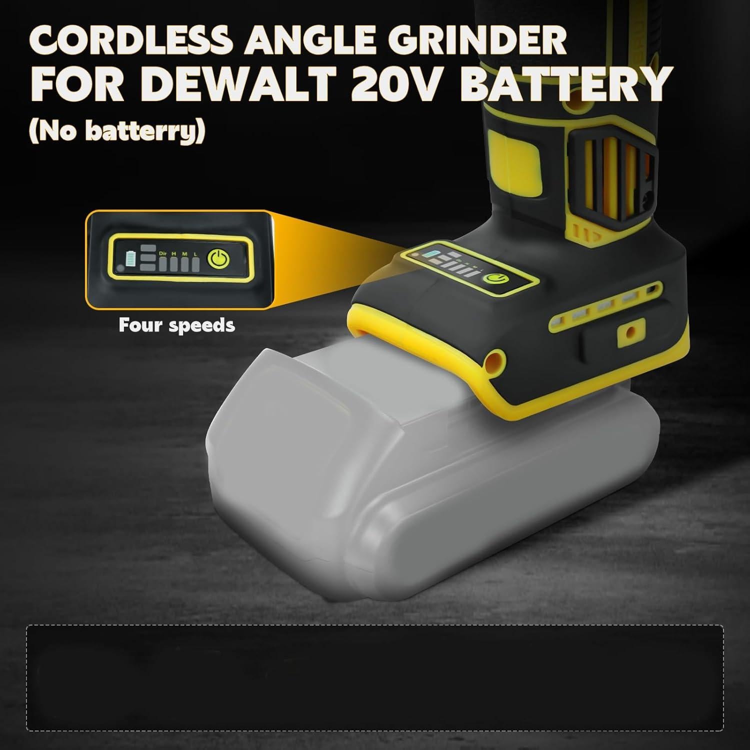 Amoladora Angular Inalámbrica HLiePiHa 20V 6600RPM 125mm