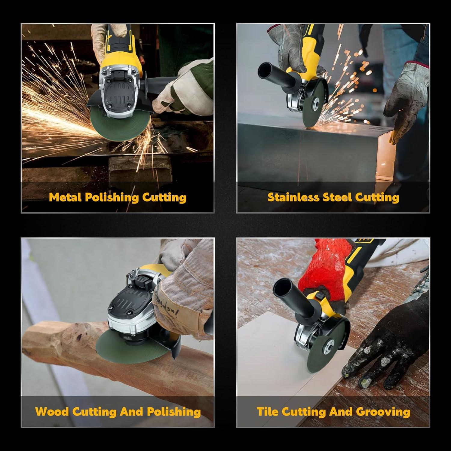 Amoladora Angular Inalámbrica HLiePiHa 20V 6600RPM 125mm