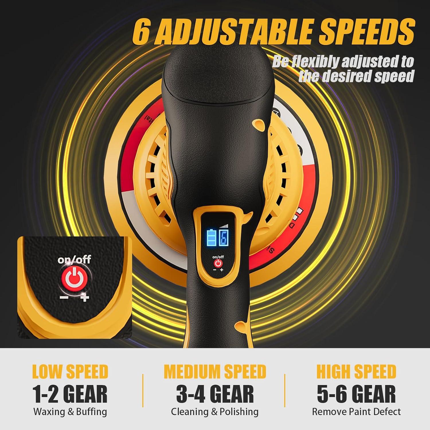 Pulidora Orbital MY6001-DW 5500 RPM 6 Velocidades