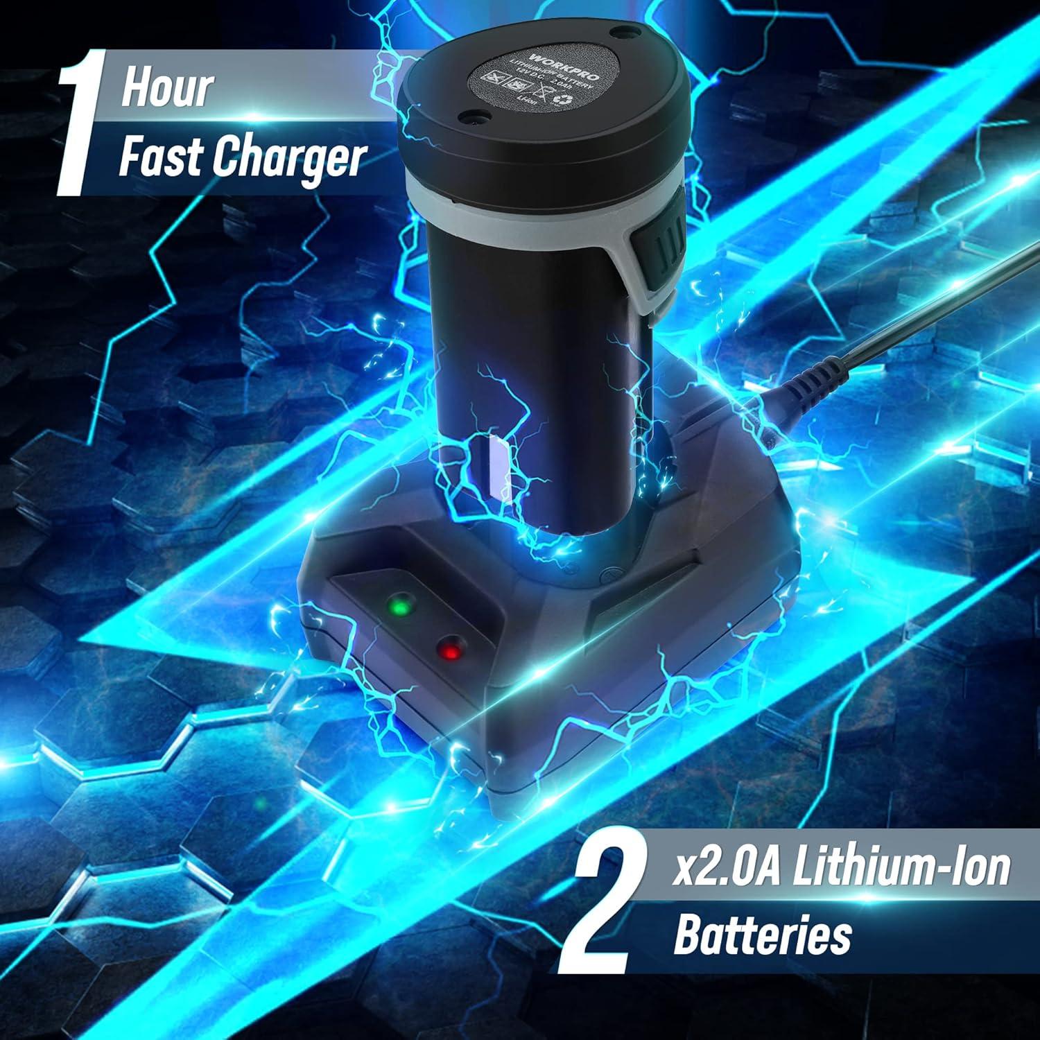 Pulidor Inalámbrico WORKPRO 12V Mini 3" con 2 Baterías