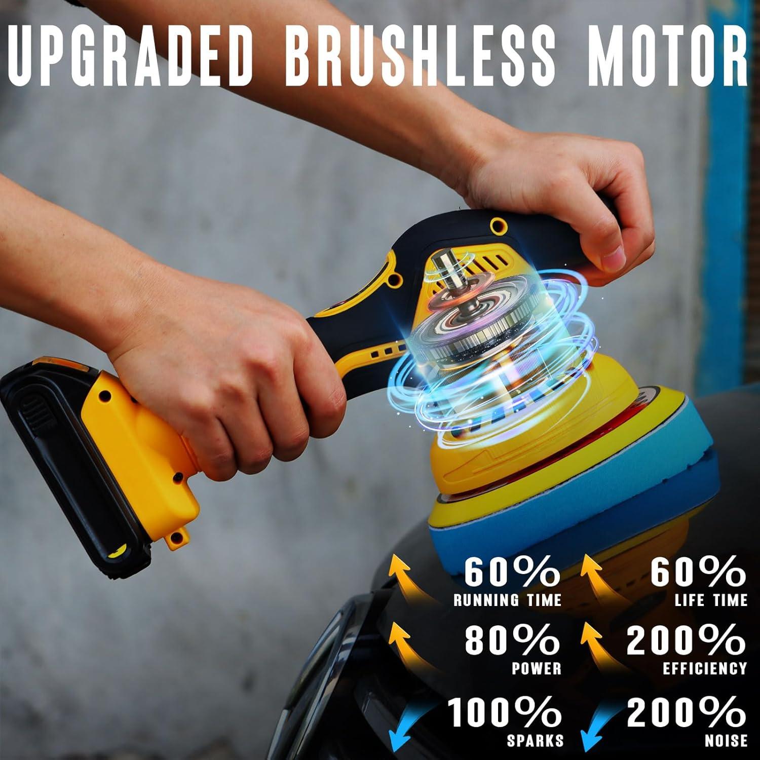 Pulidor Orbital Inalámbrico Alrigon 20V 6" 6 Velocidades