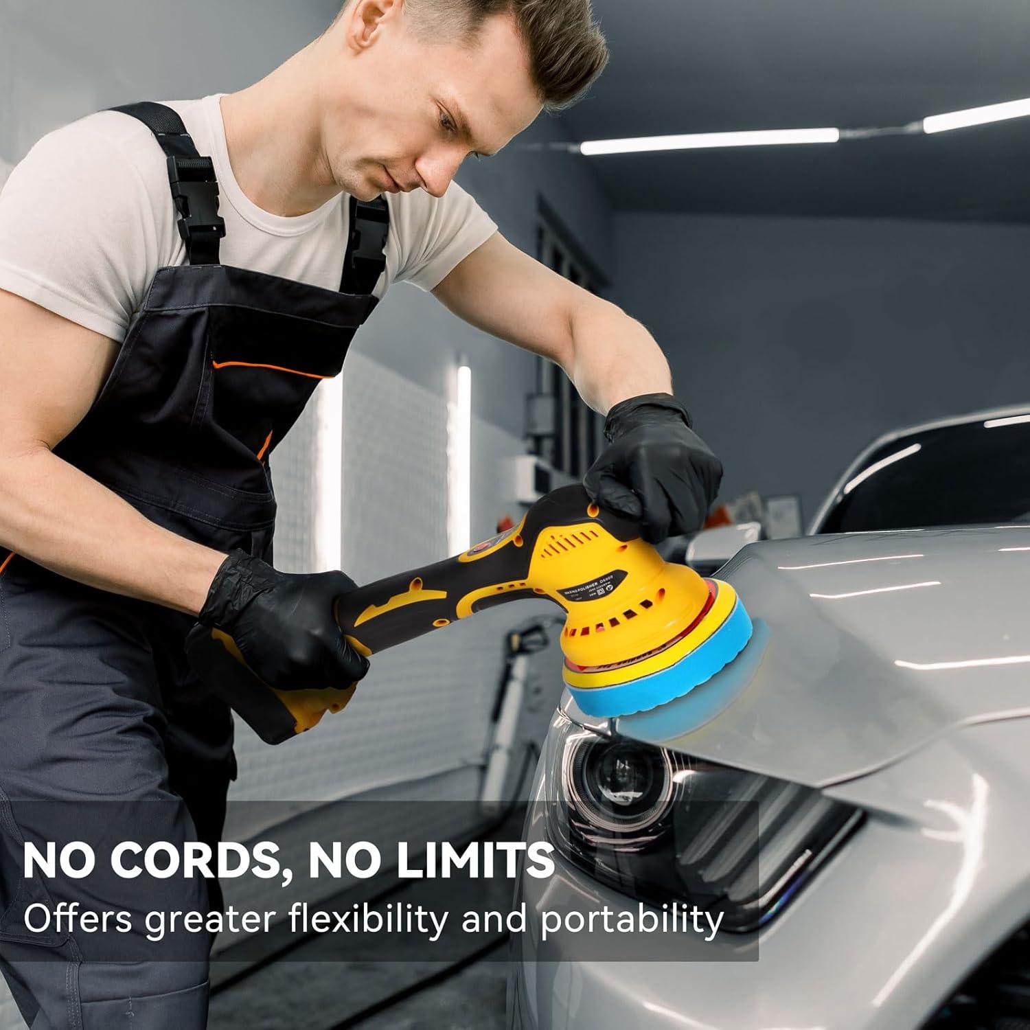 Pulidor Orbital Inalámbrico Alrigon 20V 6" 6 Velocidades