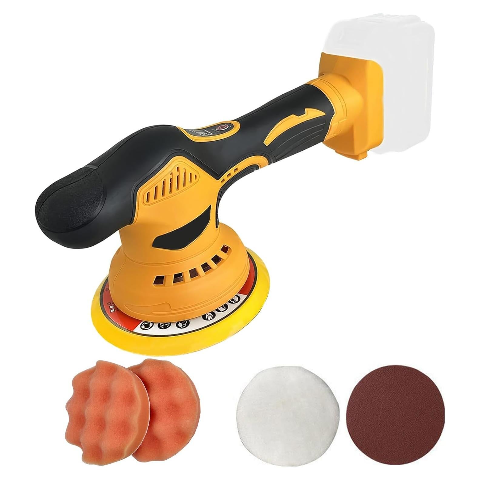 Cordless Buffer Polisher Compatiable with DEWALT 20V Max Battery, 6800RPM Variable Speed Brushless Motor Car Buffer, Lightweight Rotary Polisher for Boat, Car Polishing and Waxing (Tool Only)