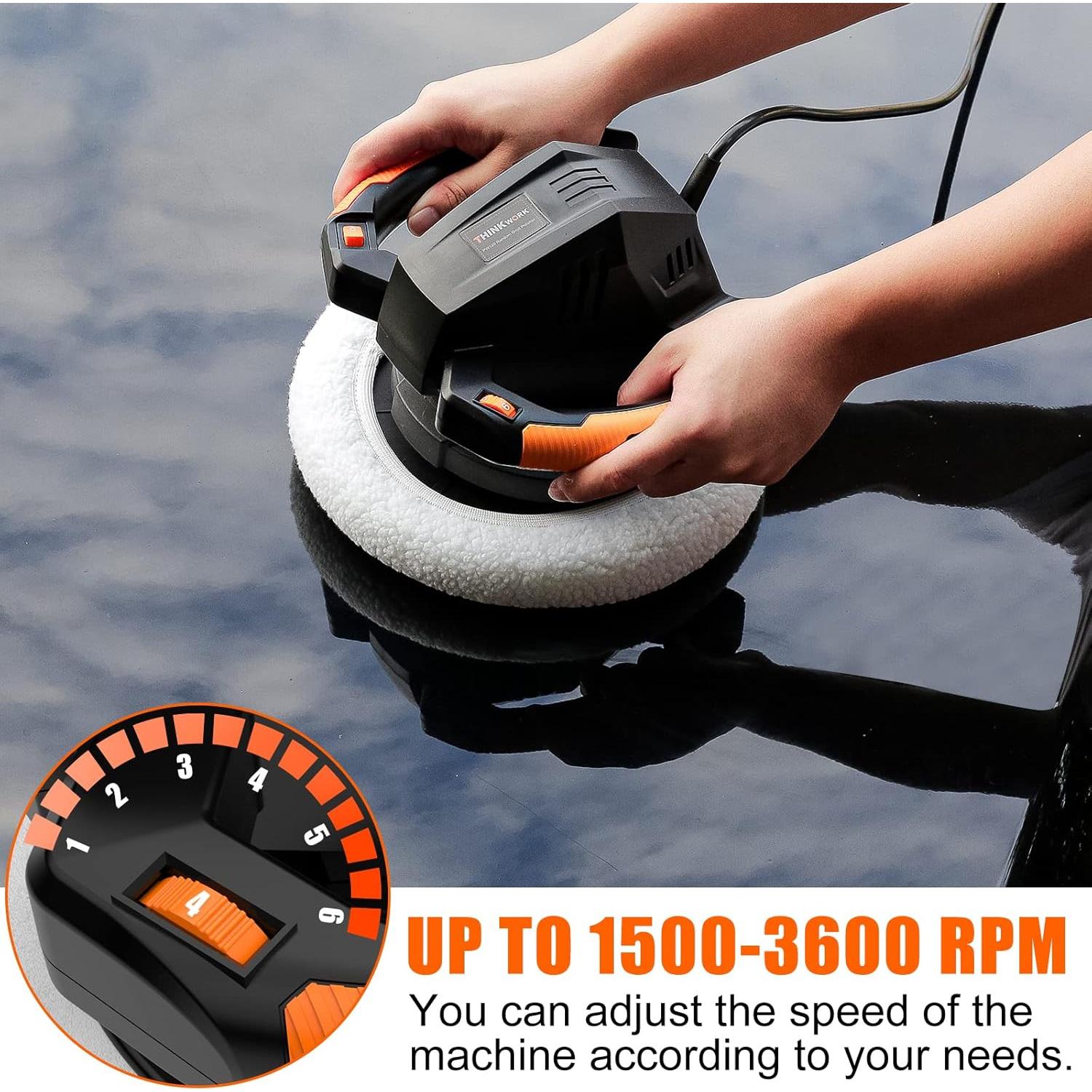 THINKWORK Pulidora de Coche 25.4 cm 6 Velocidades 2.36 kg