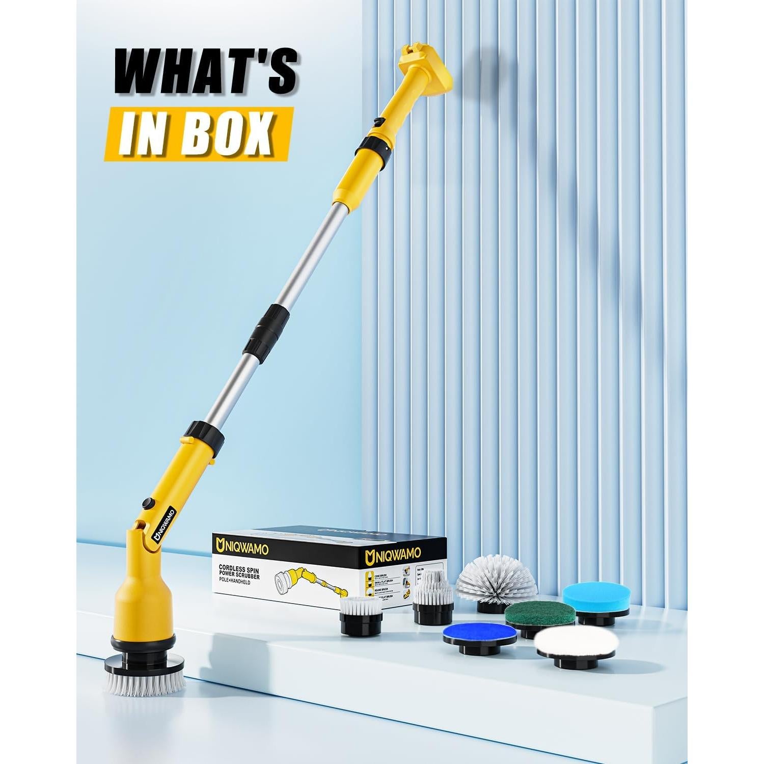 Limpiador Eléctrico Giratorio Uniqwamo 1000 RPM 8 Cepillos