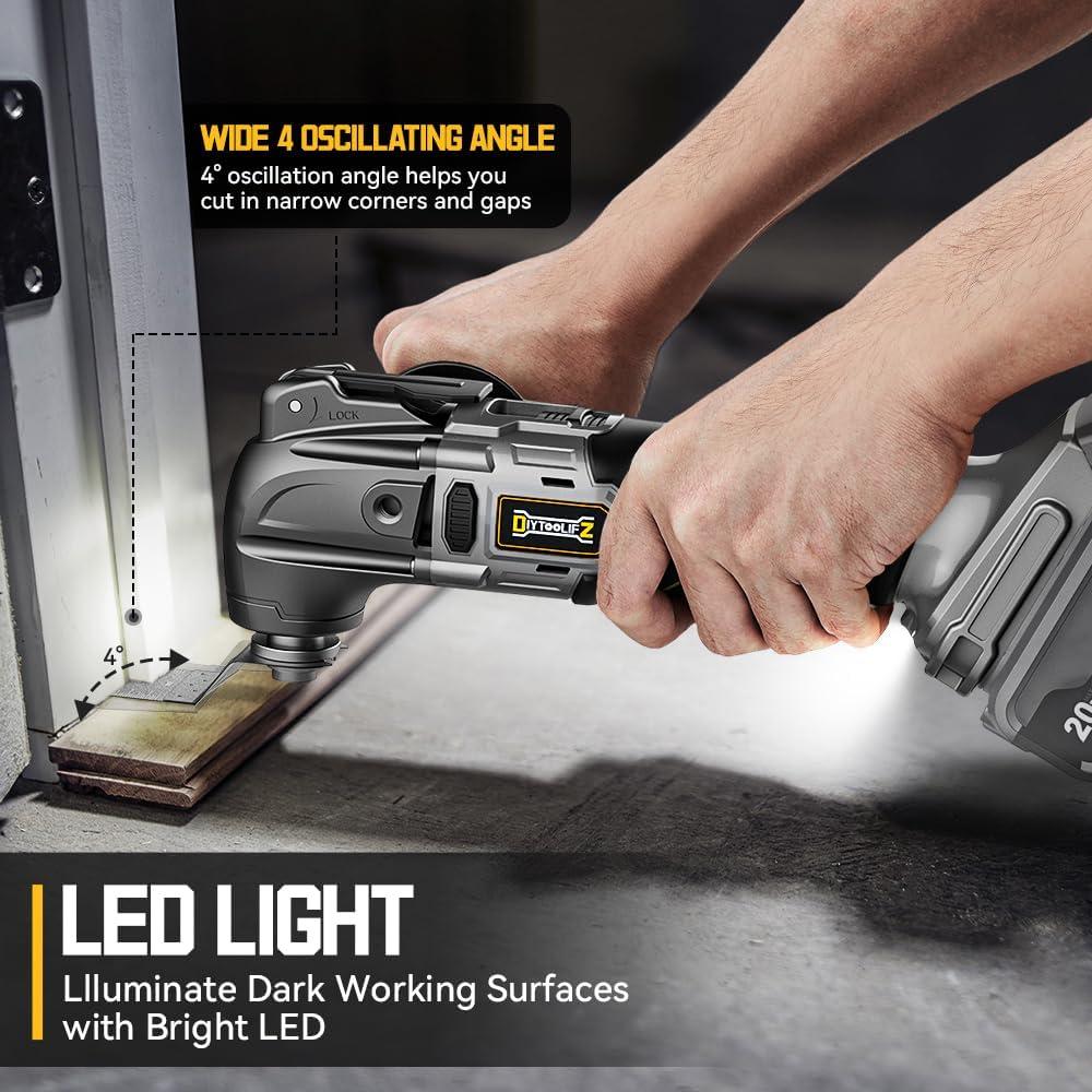 Herramienta Oscilante Inalámbrica DIYtoolifz 20V 6 Velocidades