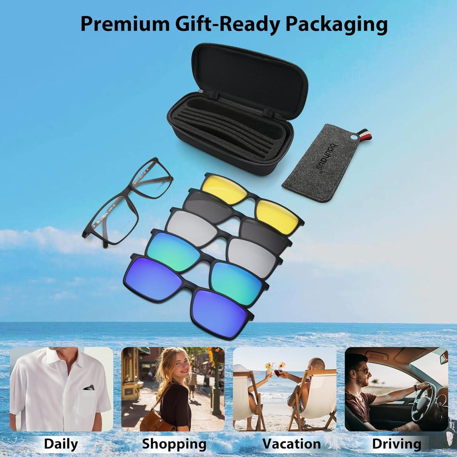 Gafas de sol magnéticas Bauhaus UV400 polarizadas con 5 lentes