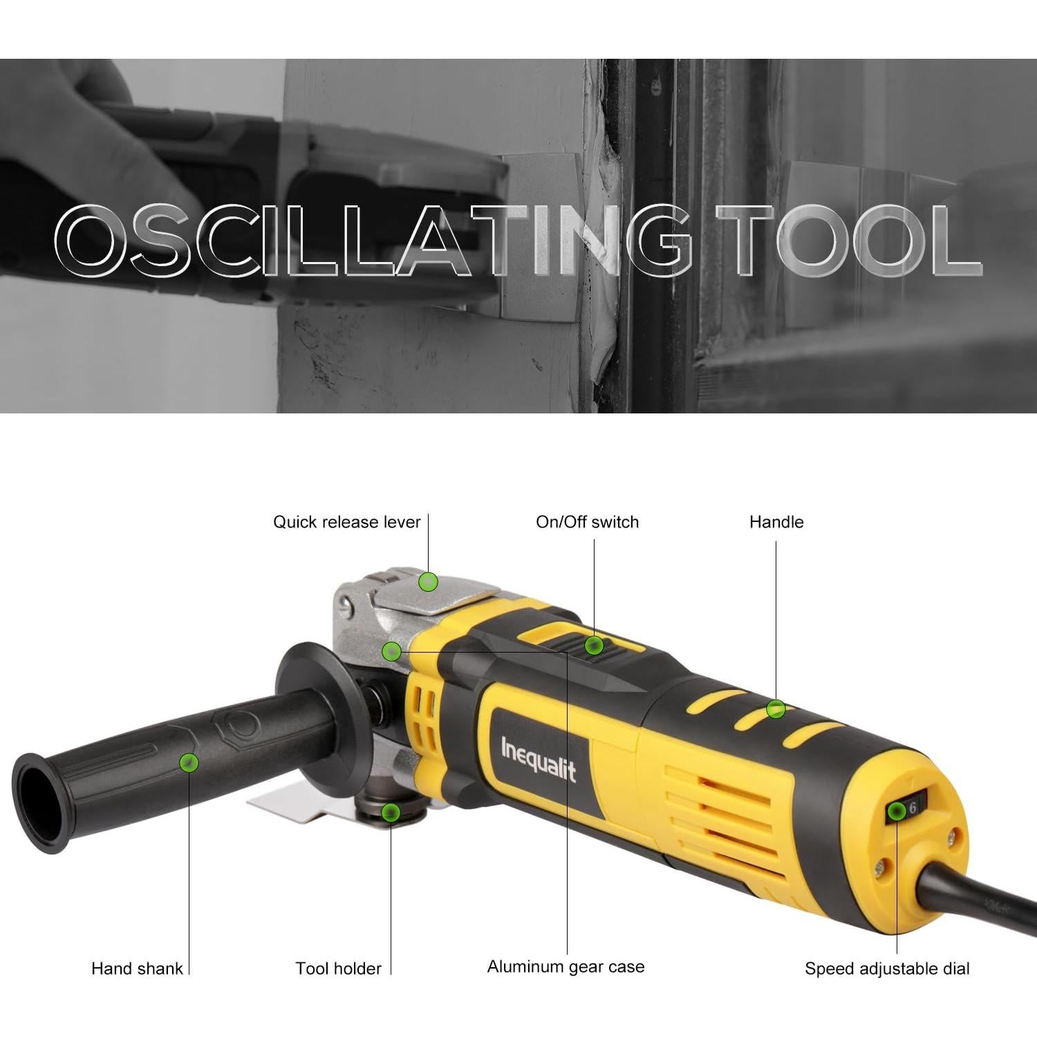 Herramienta Oscilante Inequalit 3.5A 6 Velocidades 30 Accesorios