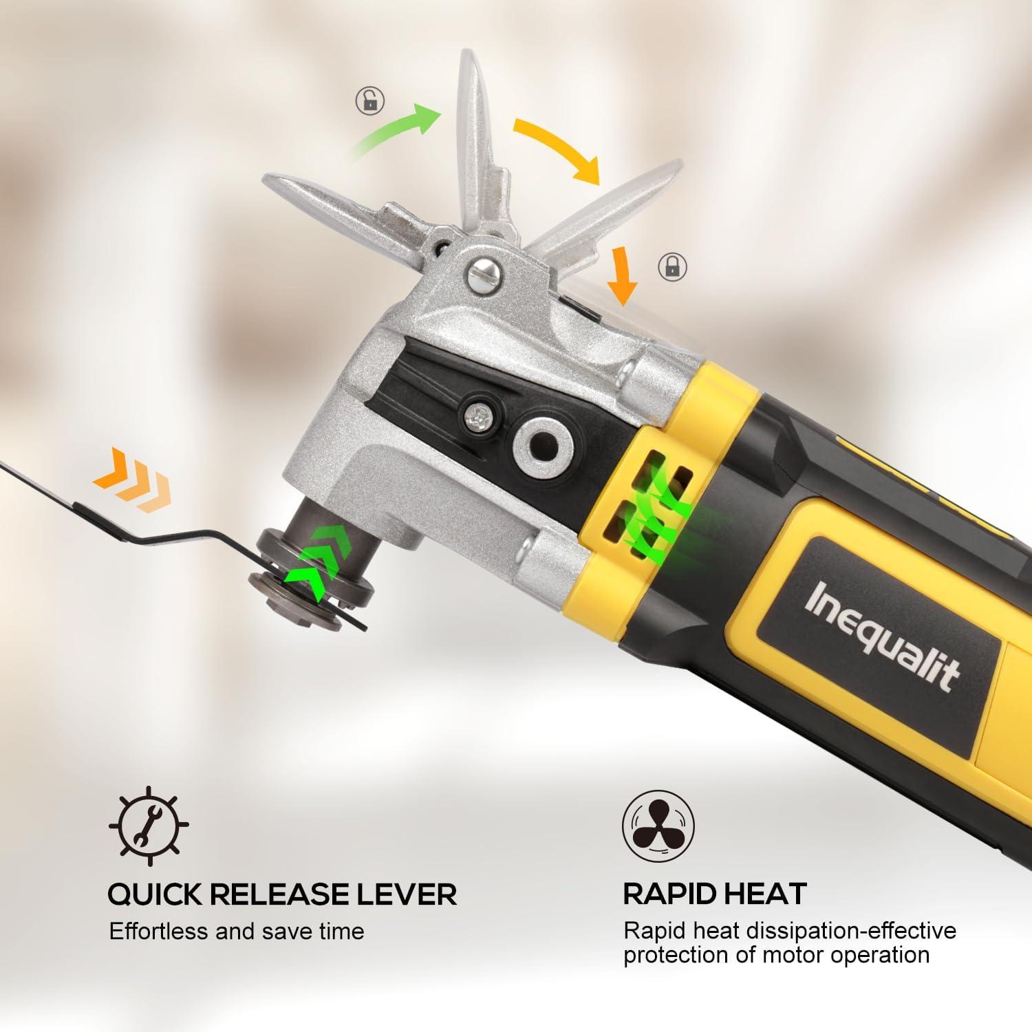Herramienta Oscilante Inequalit 3.5A 6 Velocidades 30 Accesorios