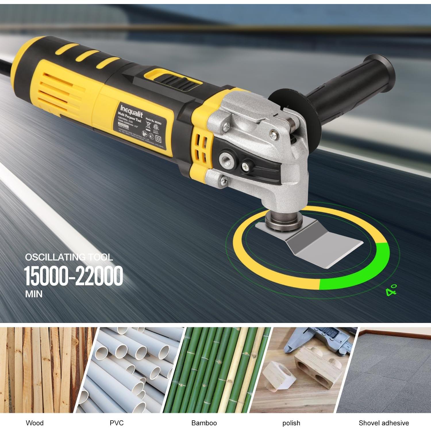 Herramienta Oscilante Inequalit 3.5A 6 Velocidades 30 Accesorios