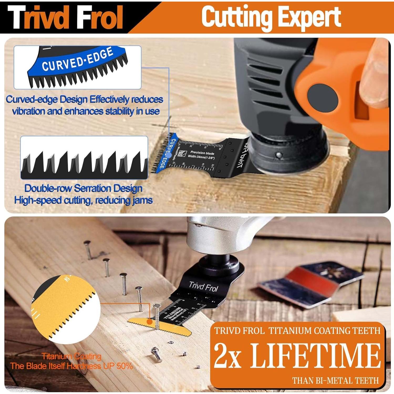 121 Cuchillas de Sierra Oscilante TrivdPro para Madera y Metal