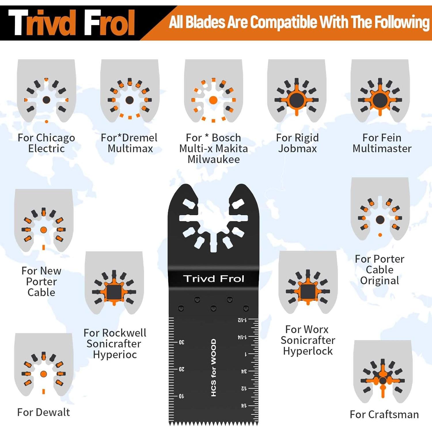 121 Cuchillas de Sierra Oscilante TrivdPro para Madera y Metal