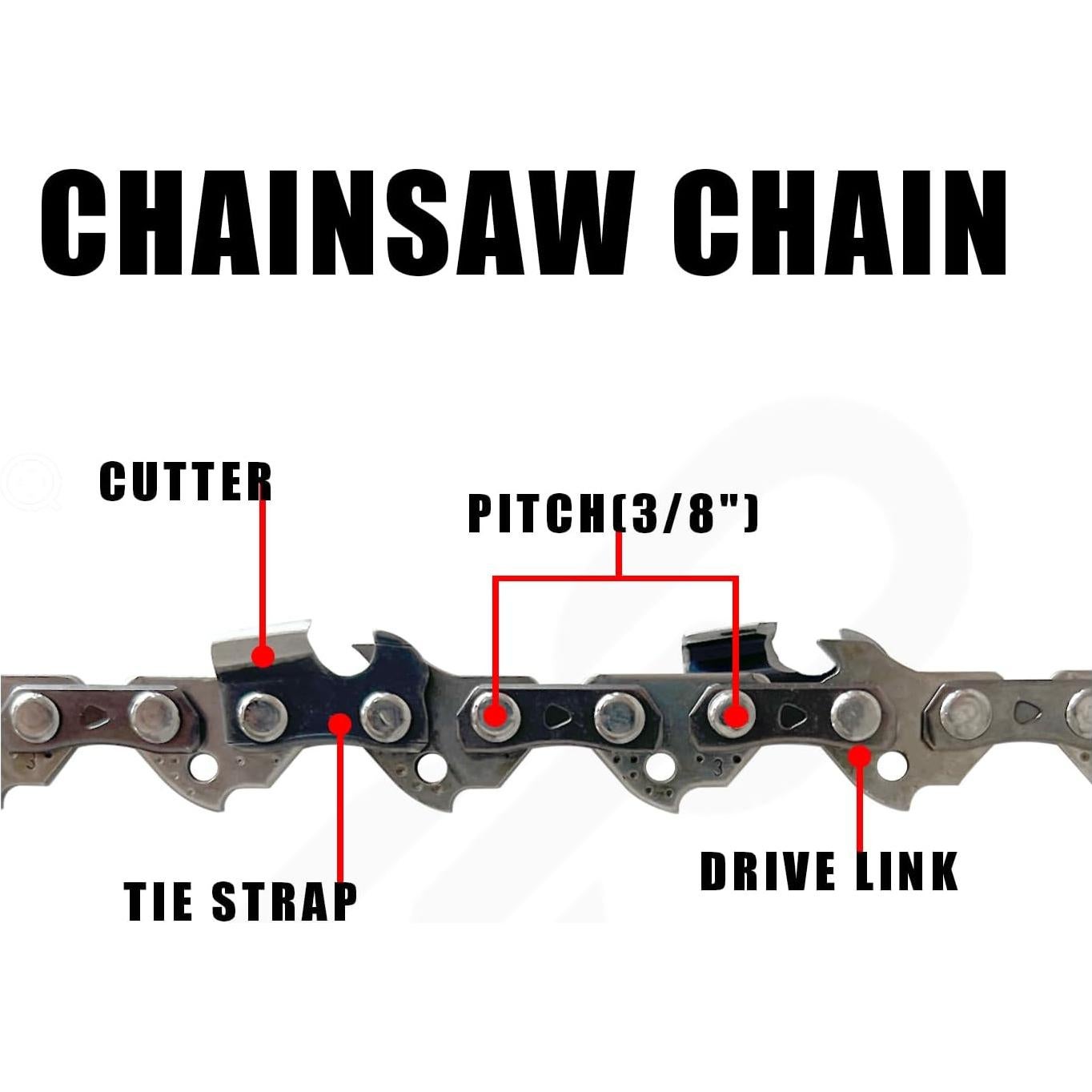 Barra y cadena de motosierra 20 cm NIUBGONER (Barra+2 Cadenas)