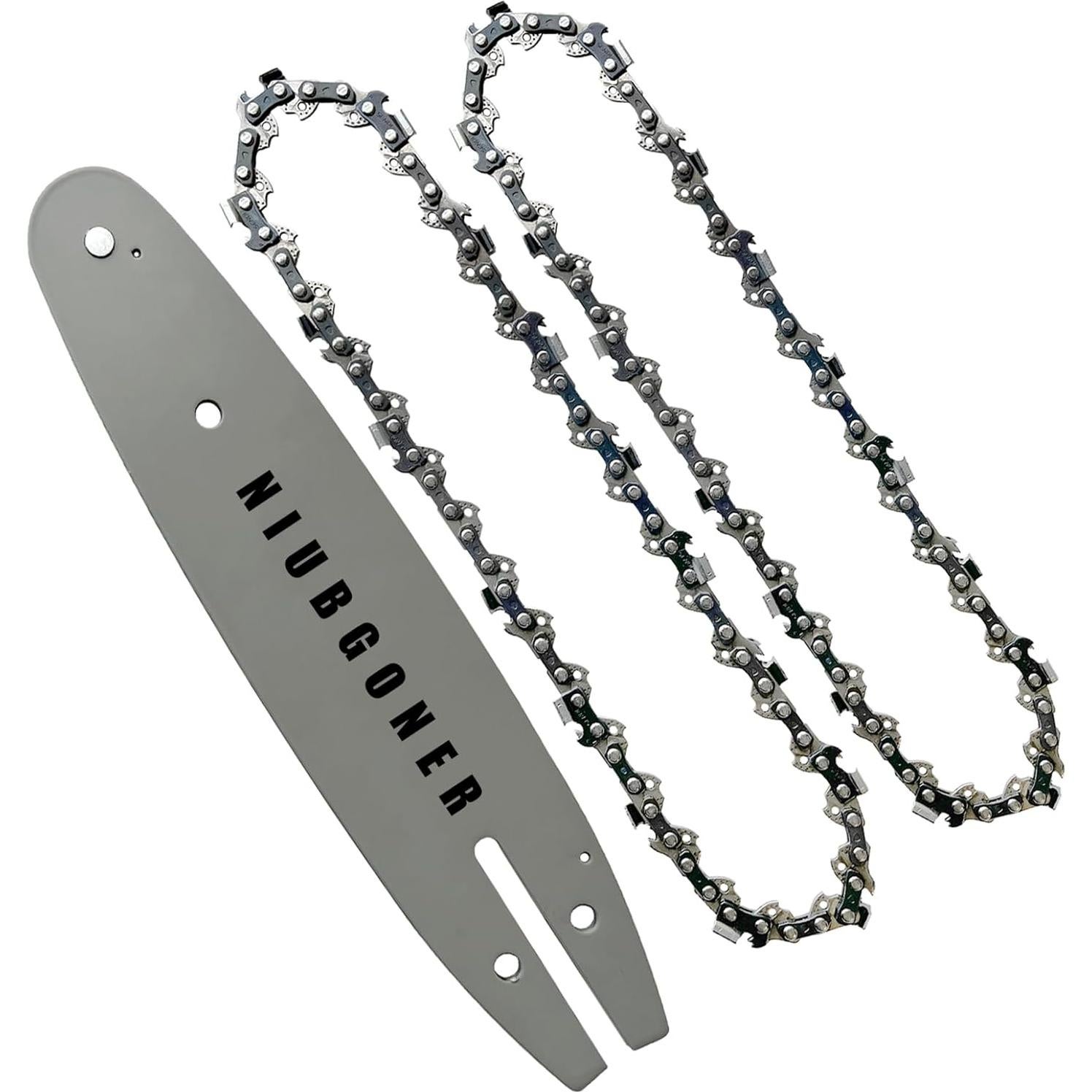 Barra y cadena de motosierra 20 cm NIUBGONER (Barra+2 Cadenas)