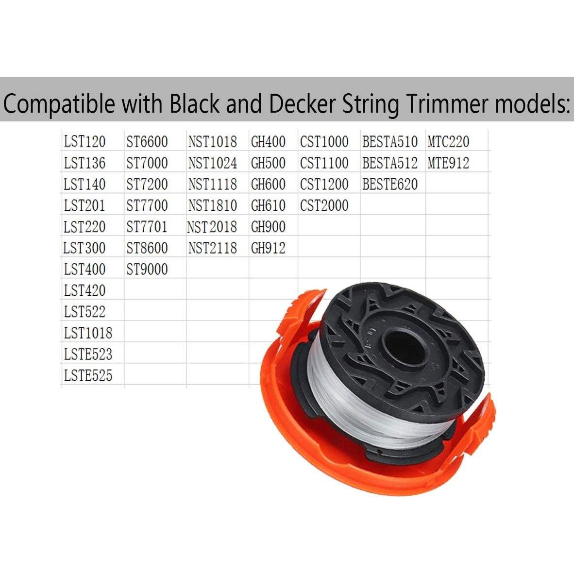 Tapa de Carrete Repuesto Black and Decker RC-100-P 6 Piezas