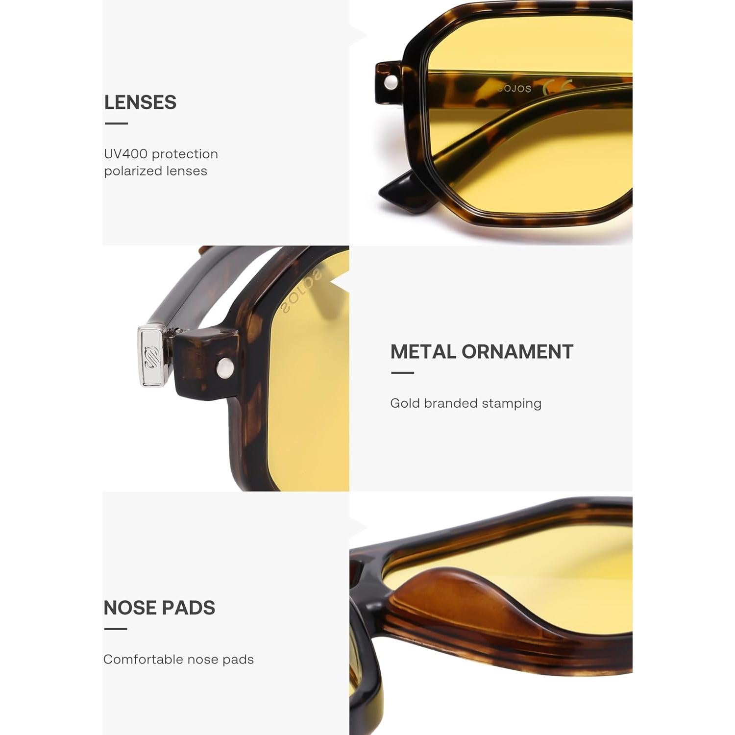 Gafas de sol cuadradas SOJOS SJ2609 UV400 polarizadas