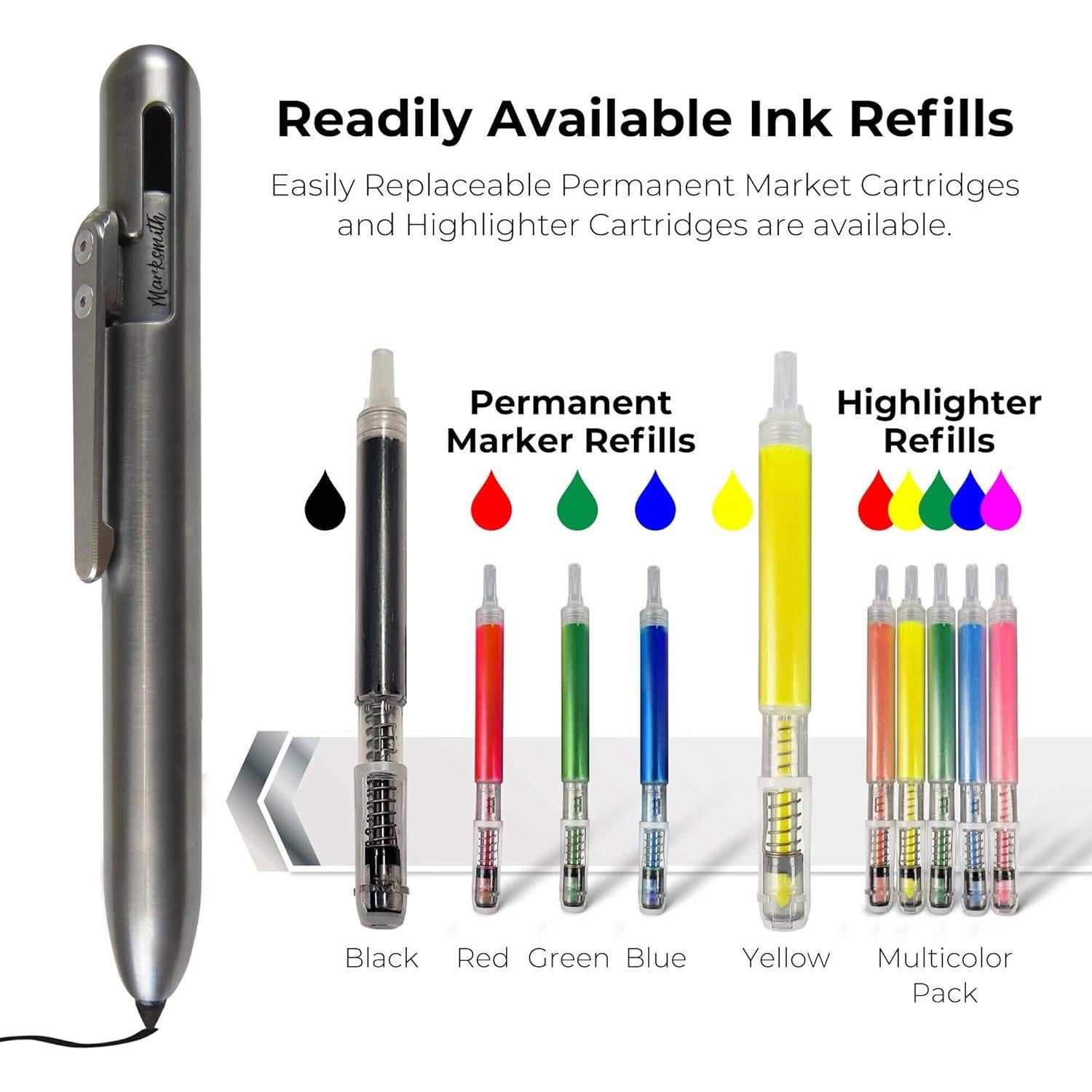 Marcador Permanente Retráctil Soul Built Titanio Punta Fina