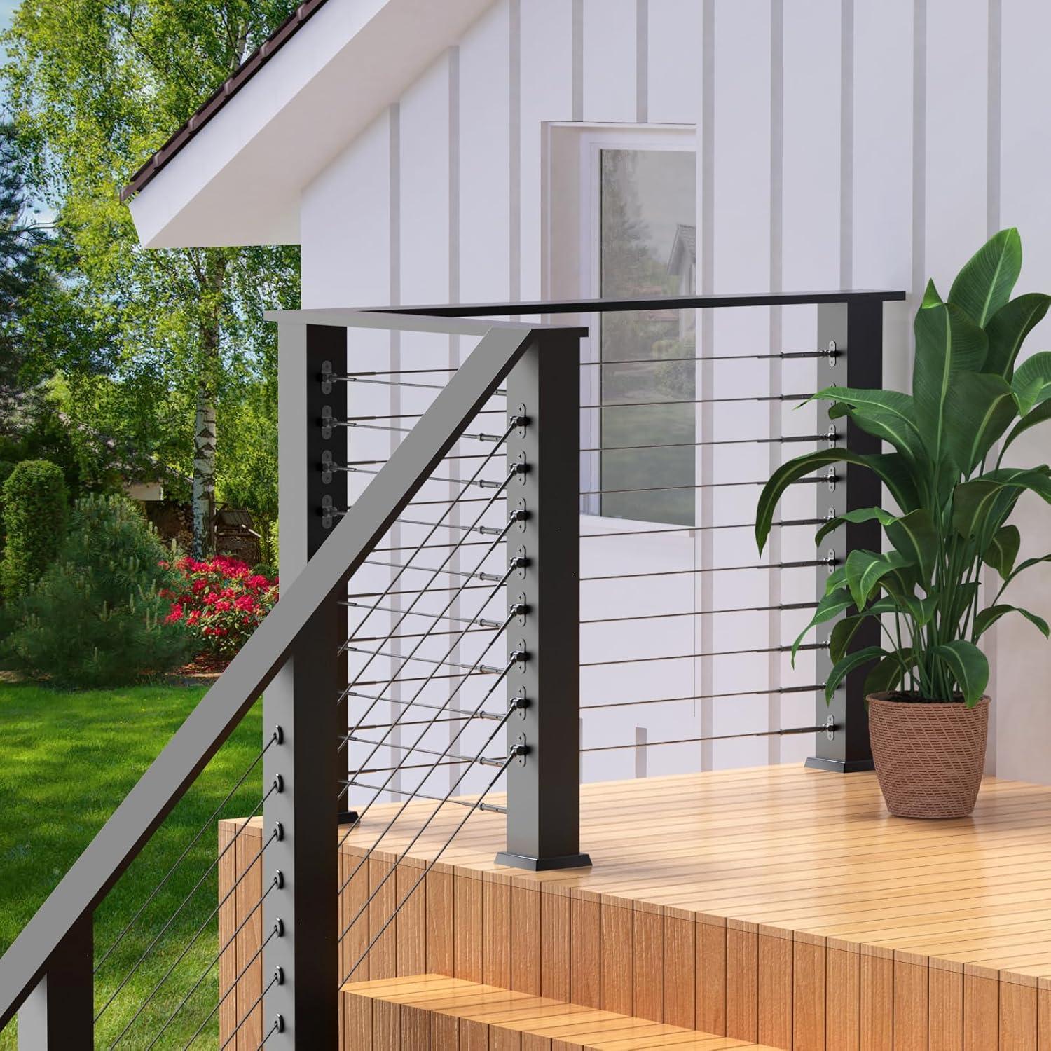 BLIKA Kit Barandilla Cable Negro 30 Pares Acero Inoxidable