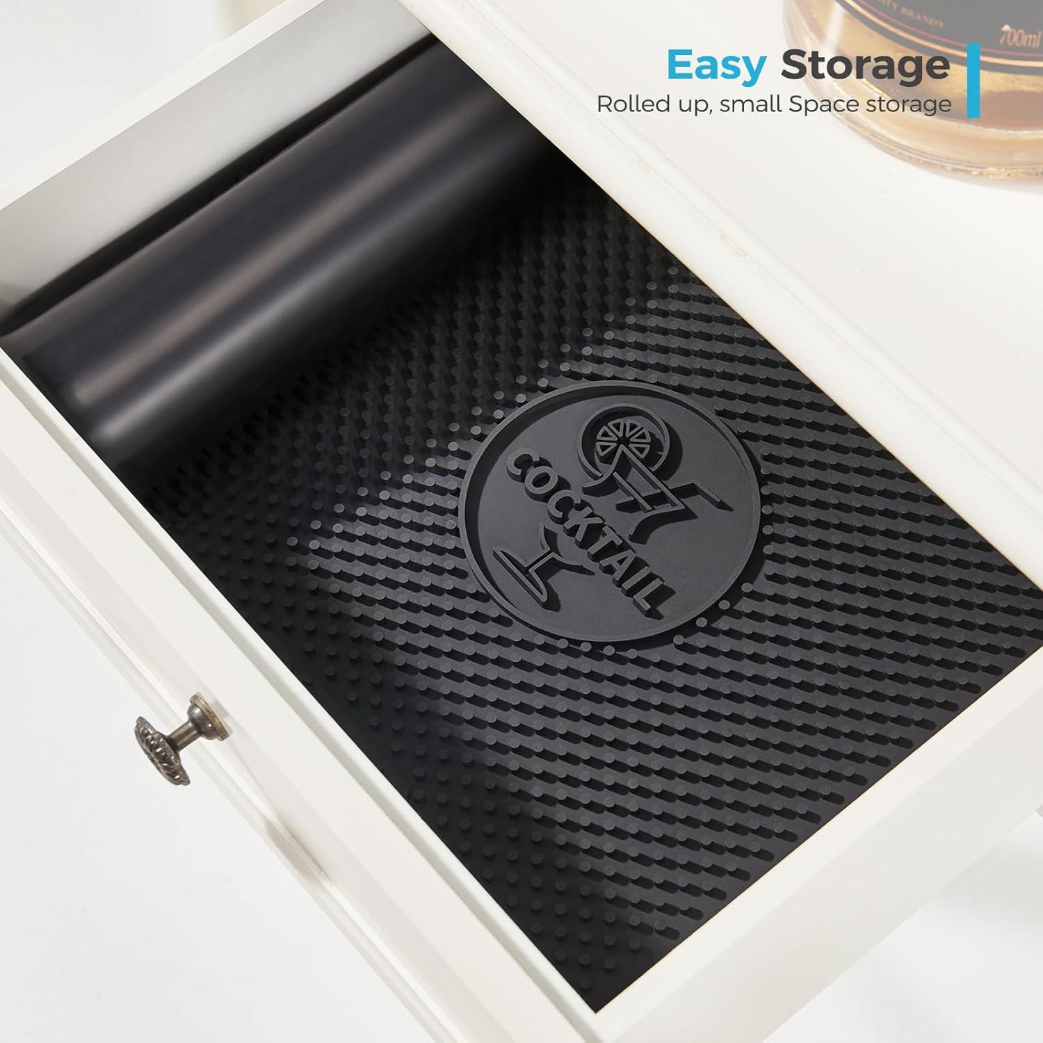 Dfynest Bar Mat Negro para Cocktail Maker BEV 27.7x27.2 cm