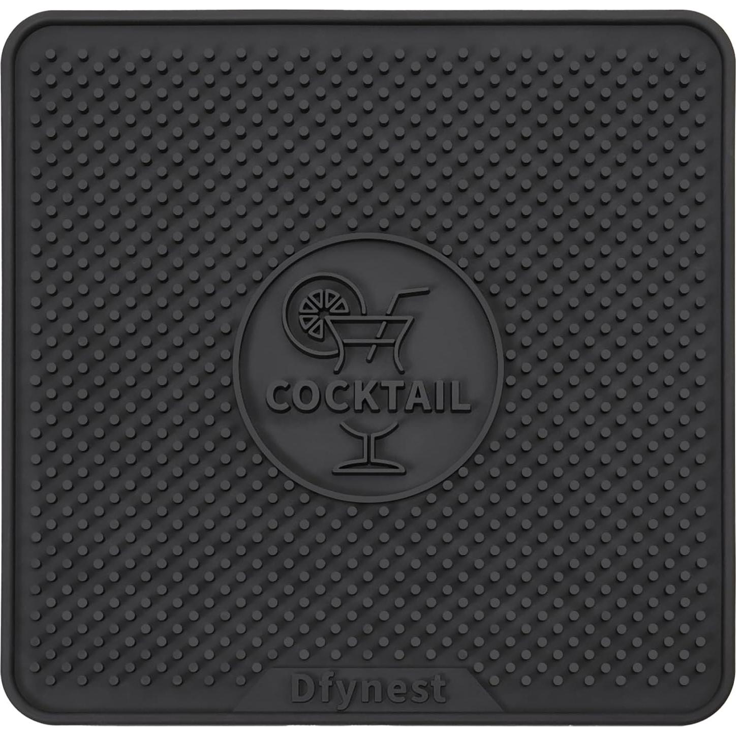 Dfynest Bar Mat Negro para Cocktail Maker BEV 27.7x27.2 cm