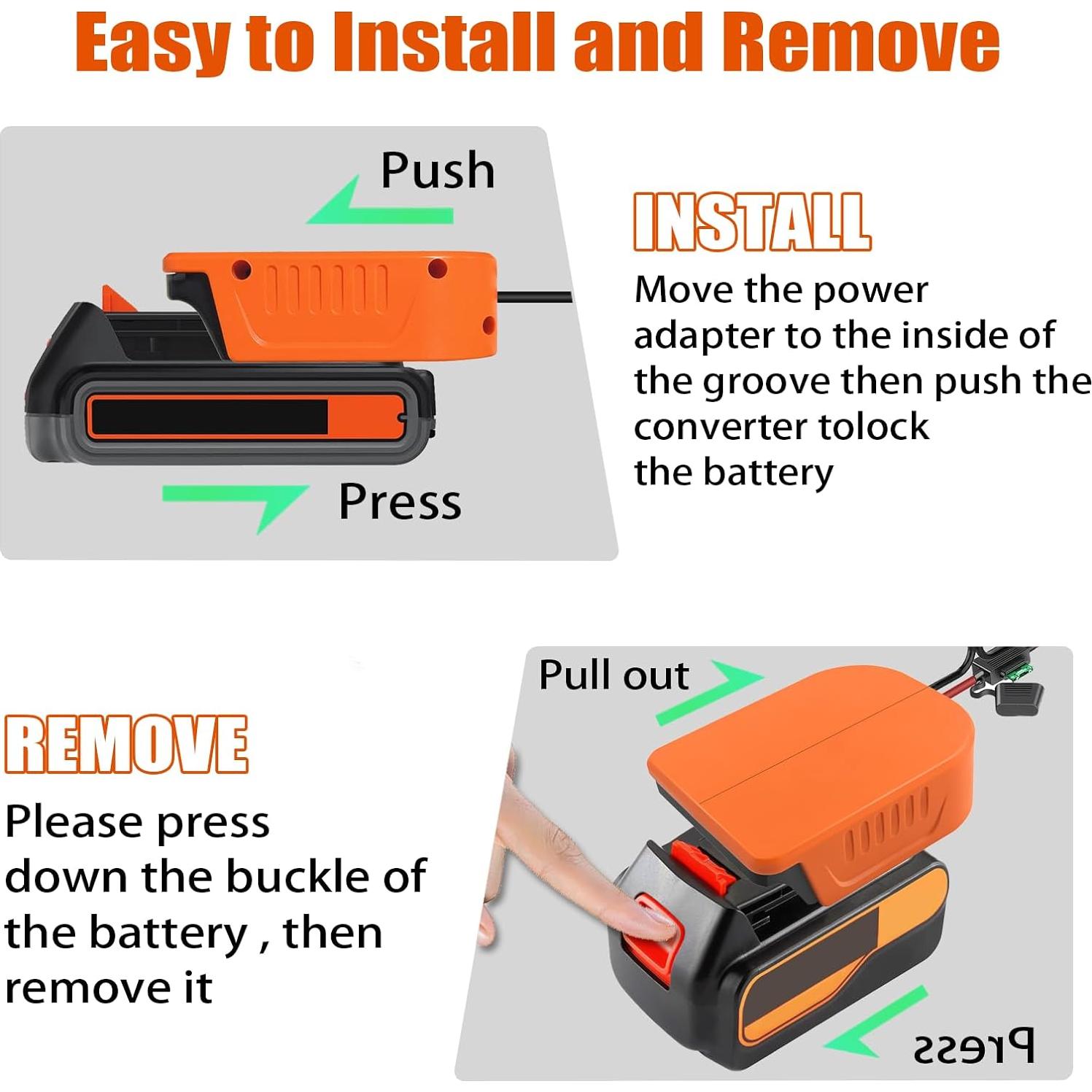 Adaptador URUN para Batería Black+Decker 20V MAX 30A