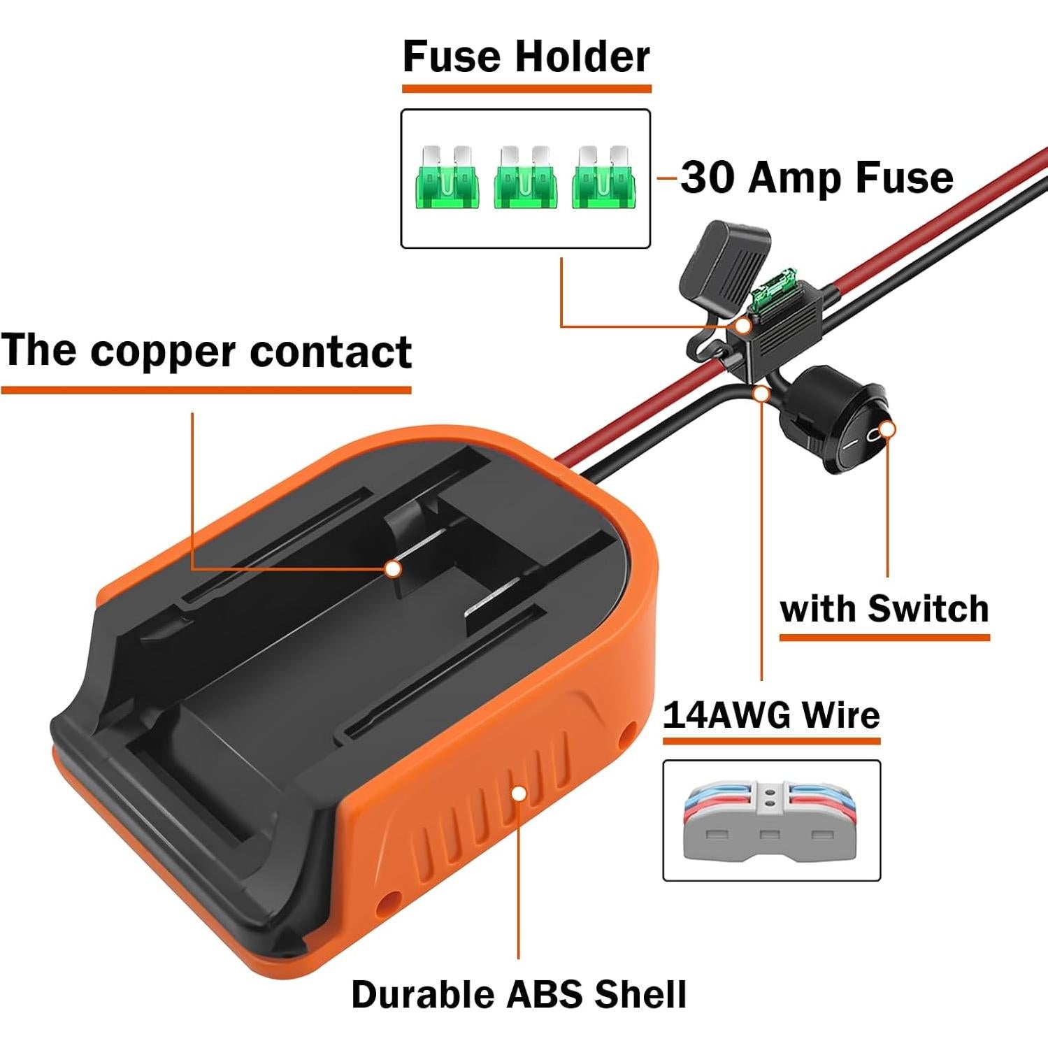 Adaptador URUN para Batería Black+Decker 20V MAX 30A