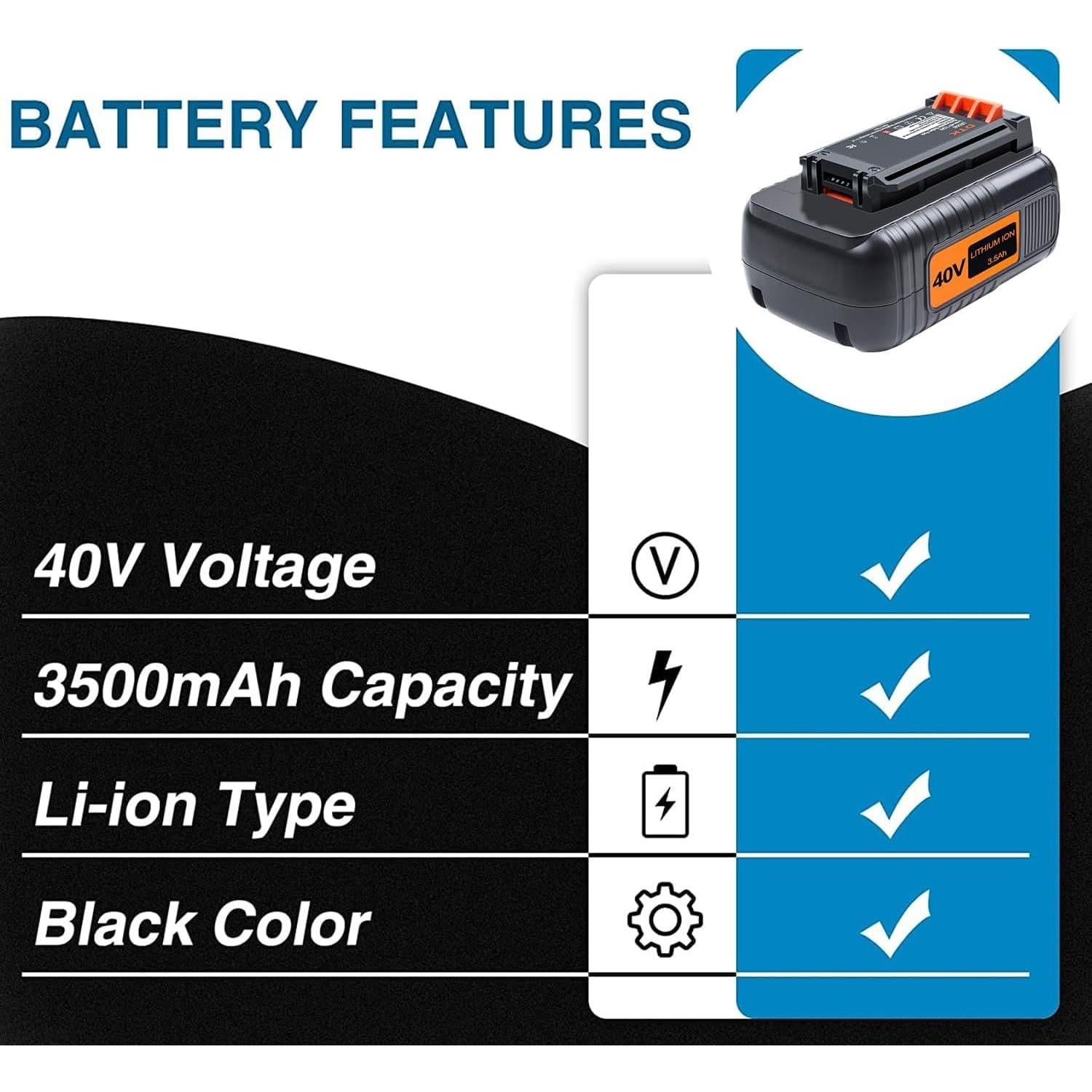 Batería de Litio 3.5Ah 40V Black y Decker LBX2040