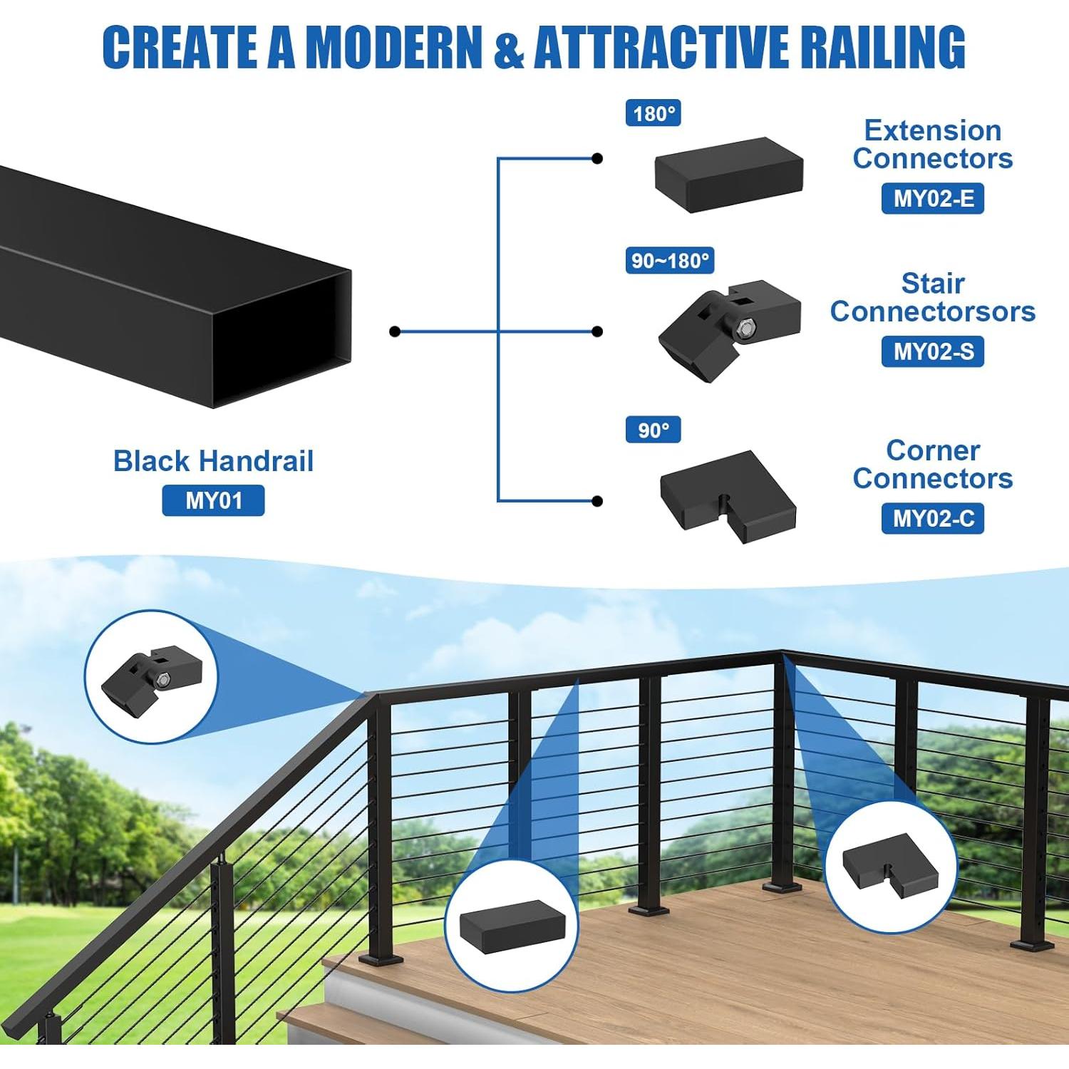 Conector de esquina PLANTOP para barandilla plana 90°