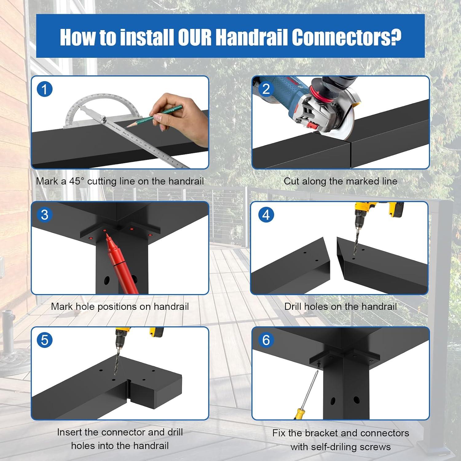 Conector de esquina PLANTOP para barandilla plana 90°
