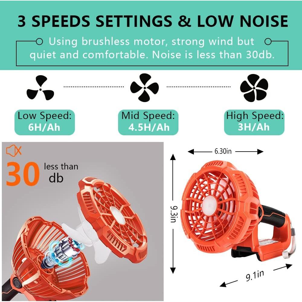 Ventilador de Mano YEX-BUR 20V Inalámbrico con Control Remoto