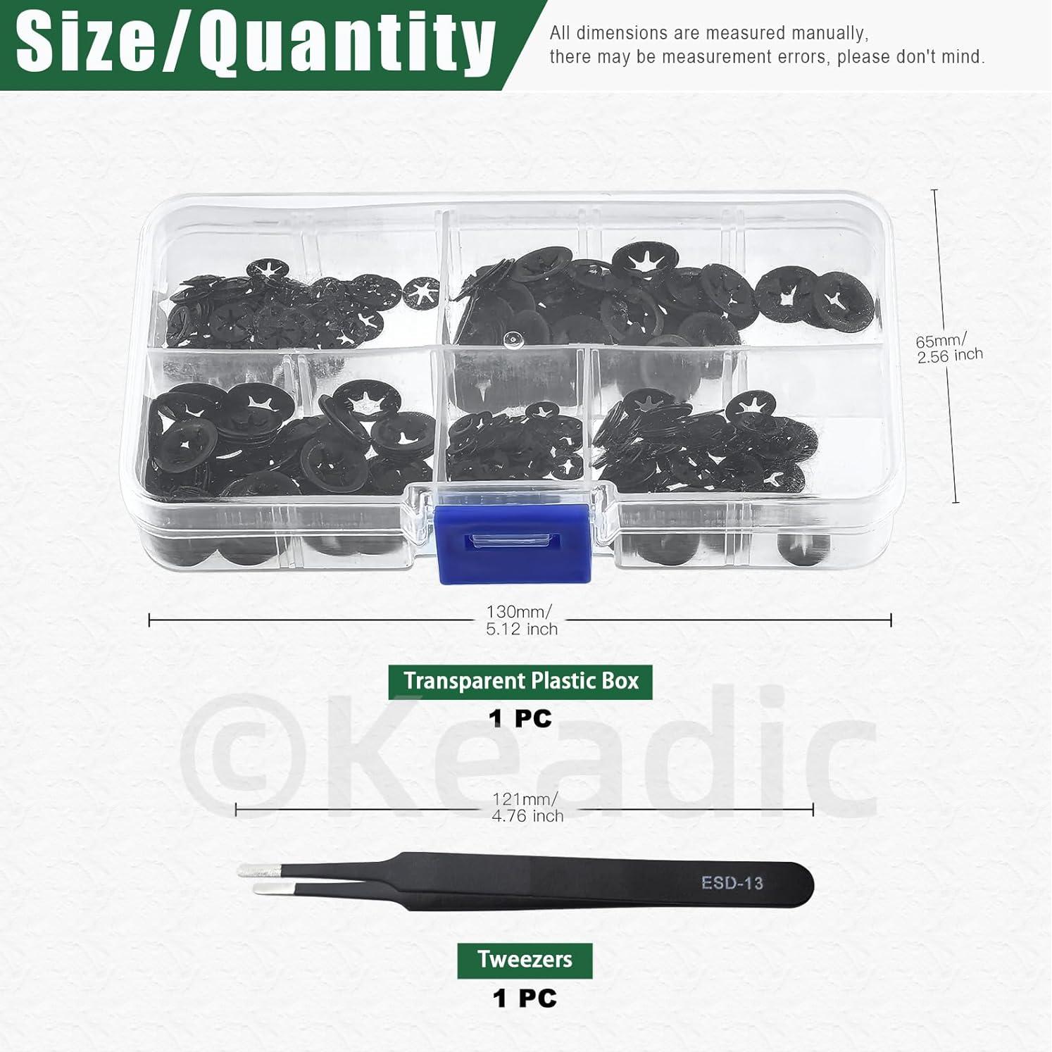 Keadic 325 Pcs Arandelas de Estrella M2 M2.5 M3 M4 M5 Acero