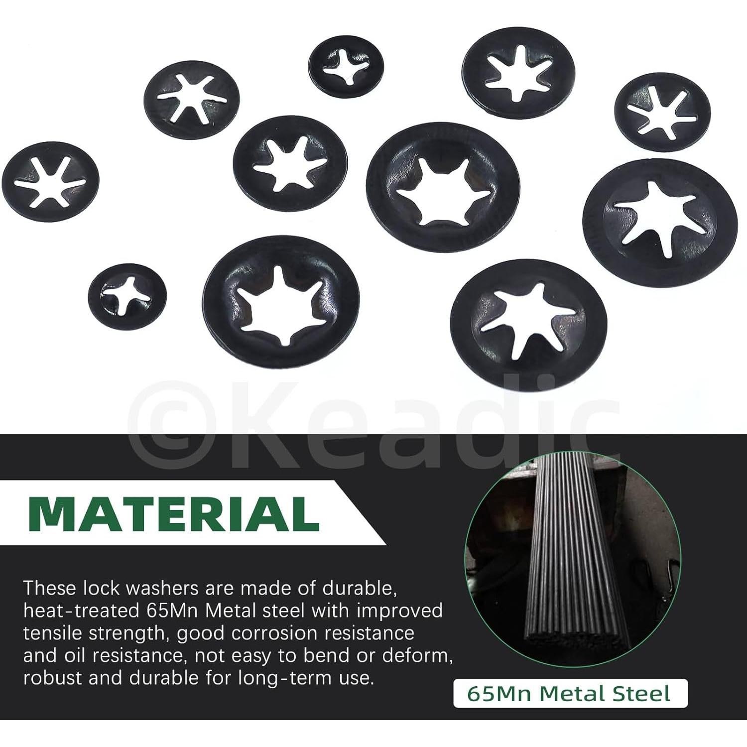 Keadic 325 Pcs Arandelas de Estrella M2 M2.5 M3 M4 M5 Acero