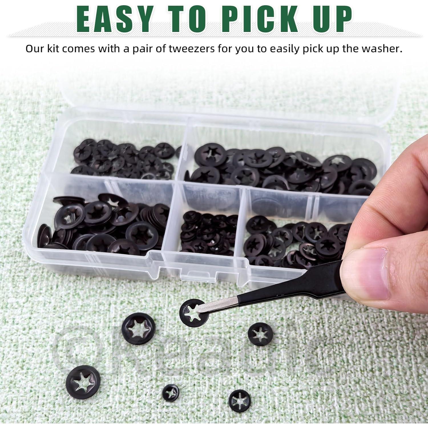 Keadic 325 Pcs Arandelas de Estrella M2 M2.5 M3 M4 M5 Acero