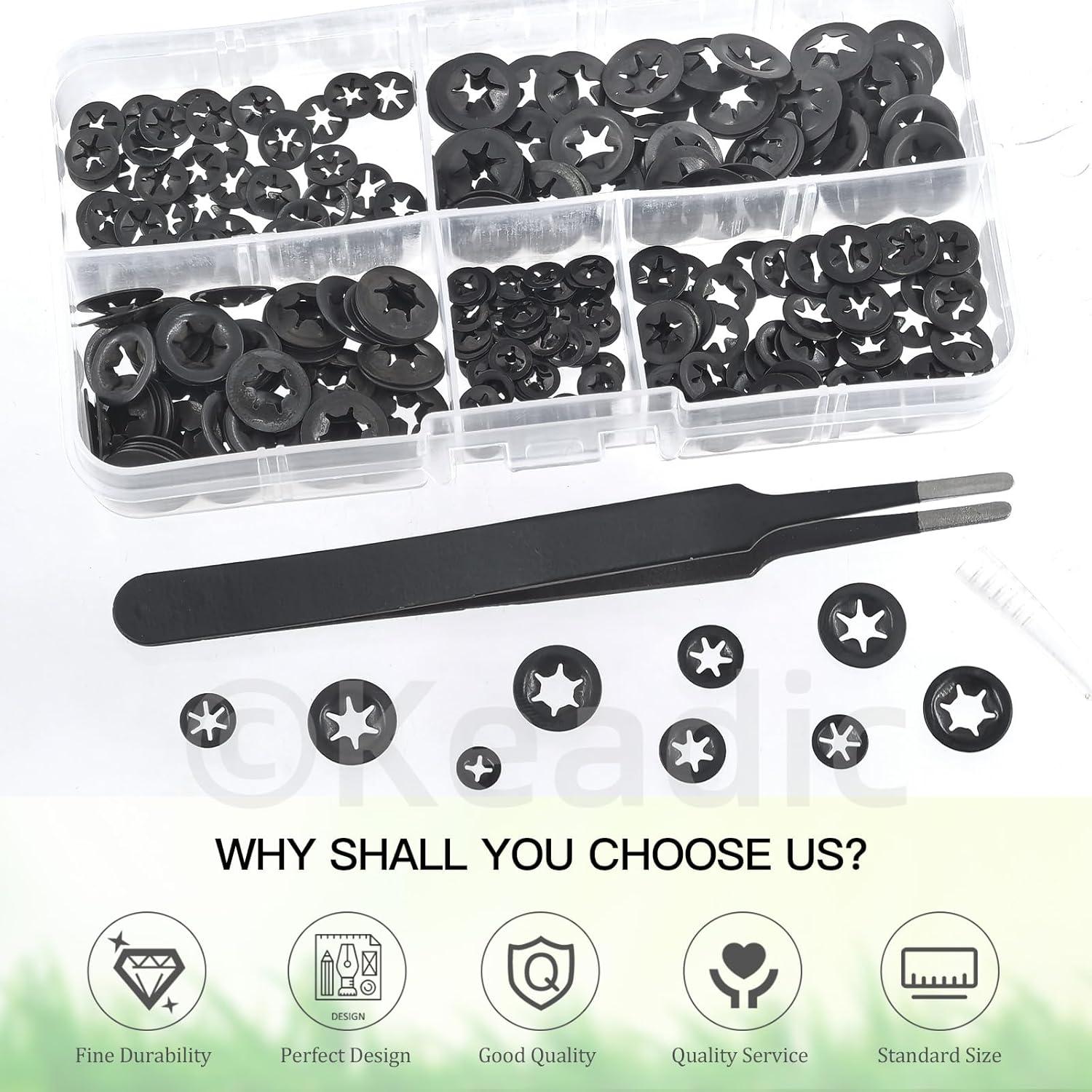 Keadic 325 Pcs Arandelas de Estrella M2 M2.5 M3 M4 M5 Acero