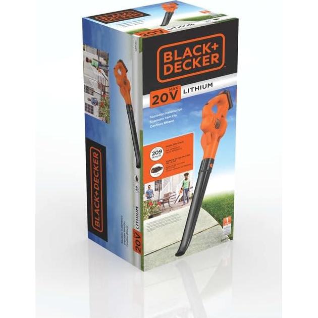 BLACK+DECKER Cordless Leaf Blower with Battery and Charger 20V MAX, Electric Leaf Blower 130 mph Air Speed, Lightweight Design (LSW221)