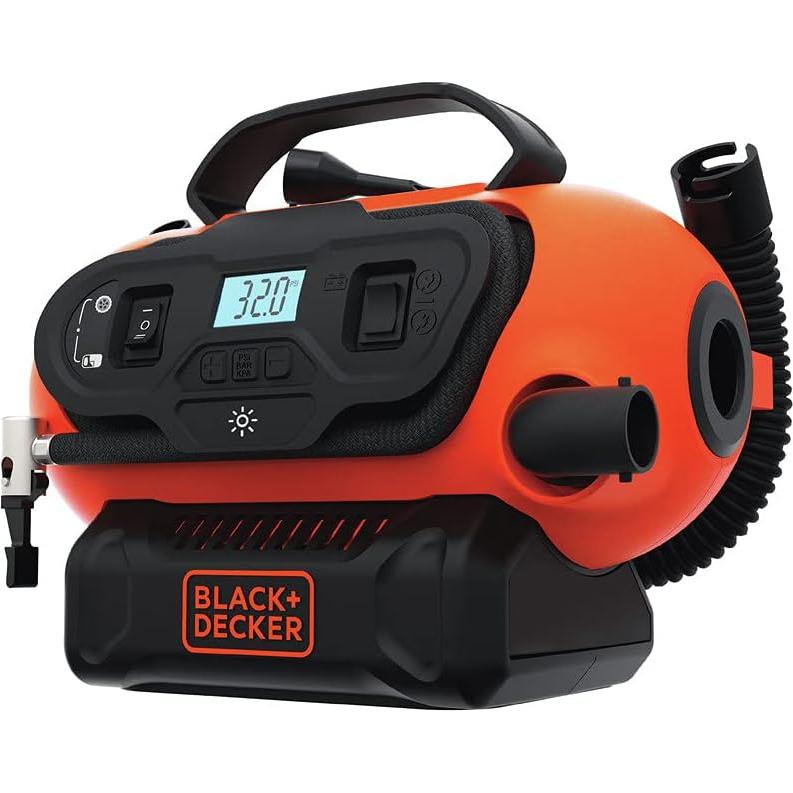 Inflador Inalámbrico BLACK+DECKER 20V Max, 3 Modos