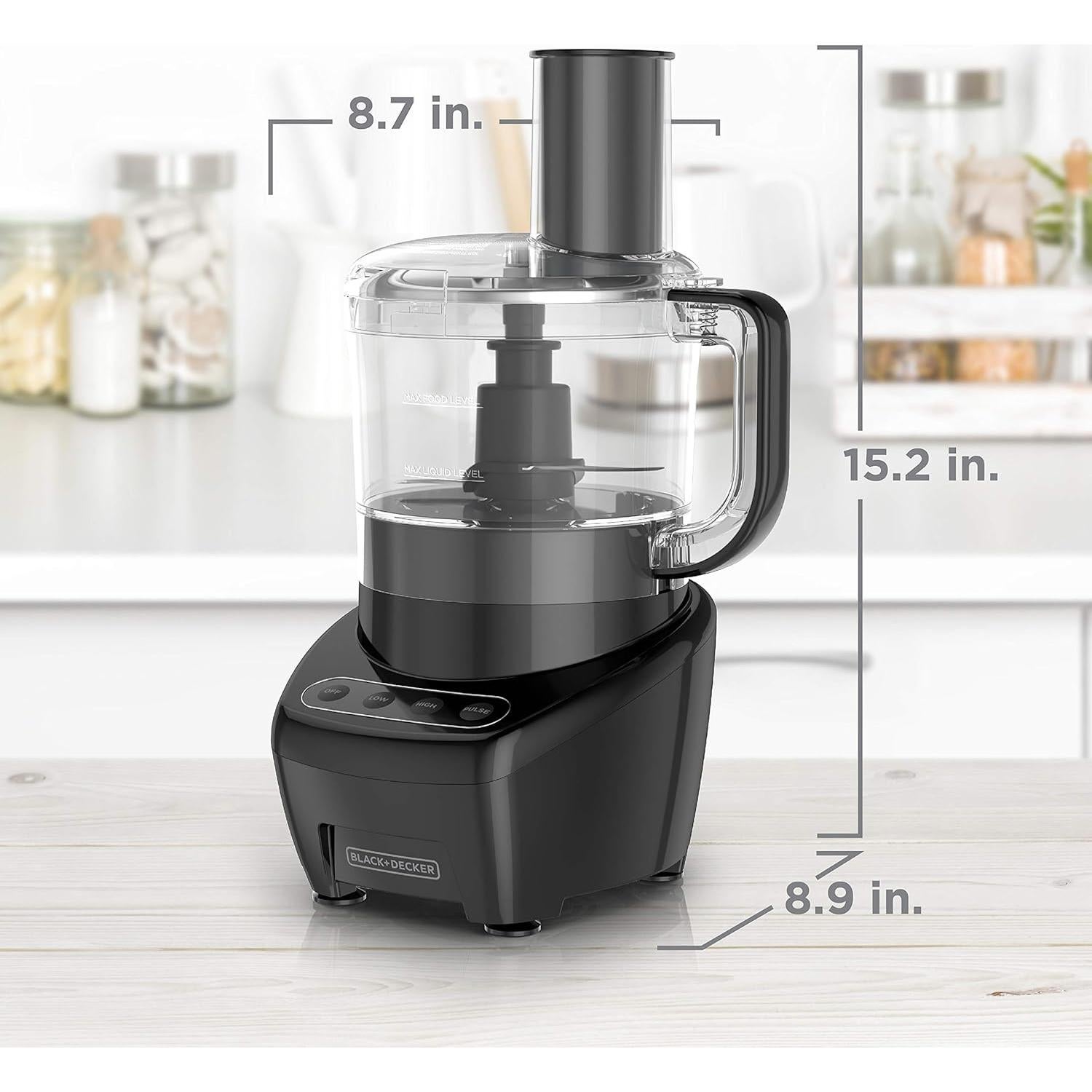 Procesador de Alimentos BLACK+DECKER 8 Tazas 450W Acero Inoxidable