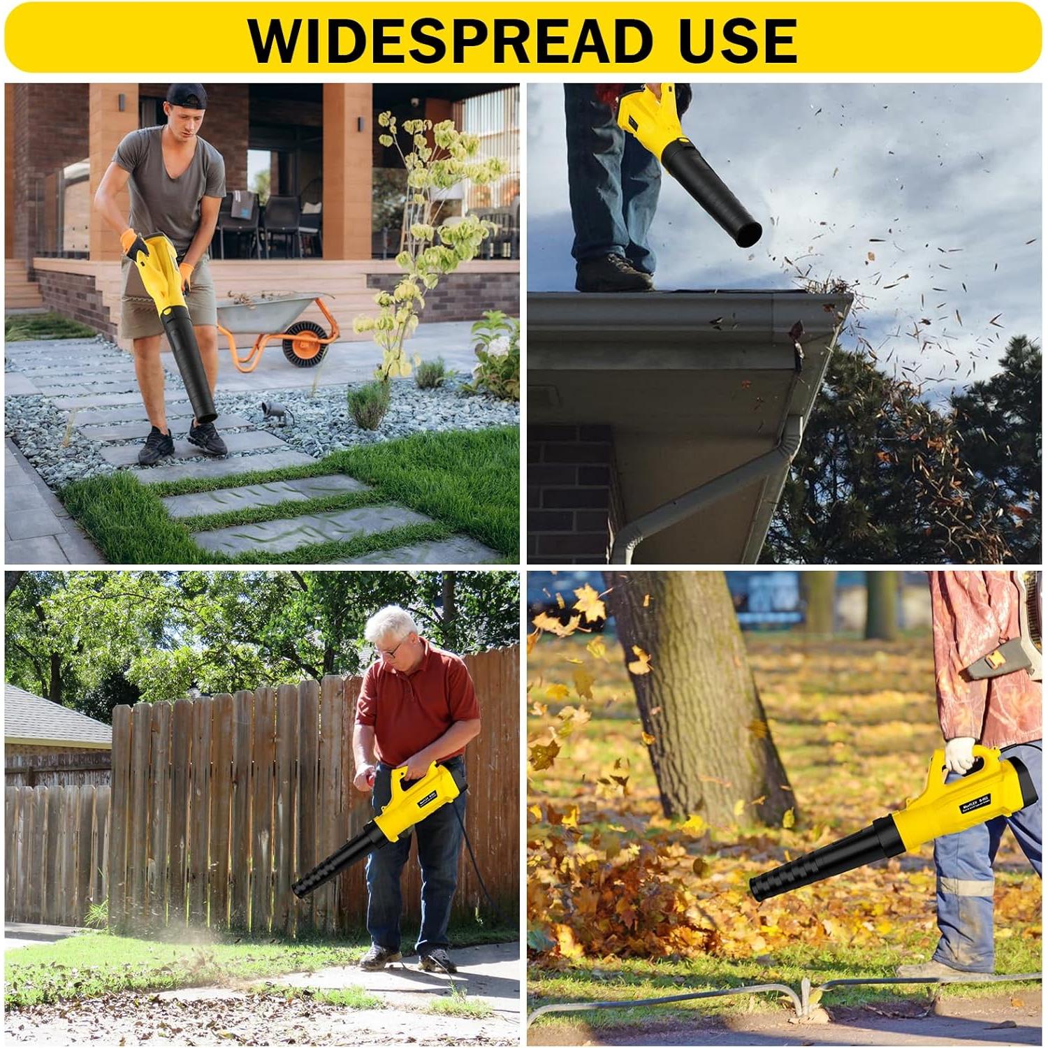 Leaf Blower, 3000W High Power Turbine Handheld Electric Leaf Blower, with 82 feet Extra Long Power Cord, 6-Gear Wind Speed Regulation, for Lawn Care, Yard, Garage, Patio, Blowing Leaves and Snow