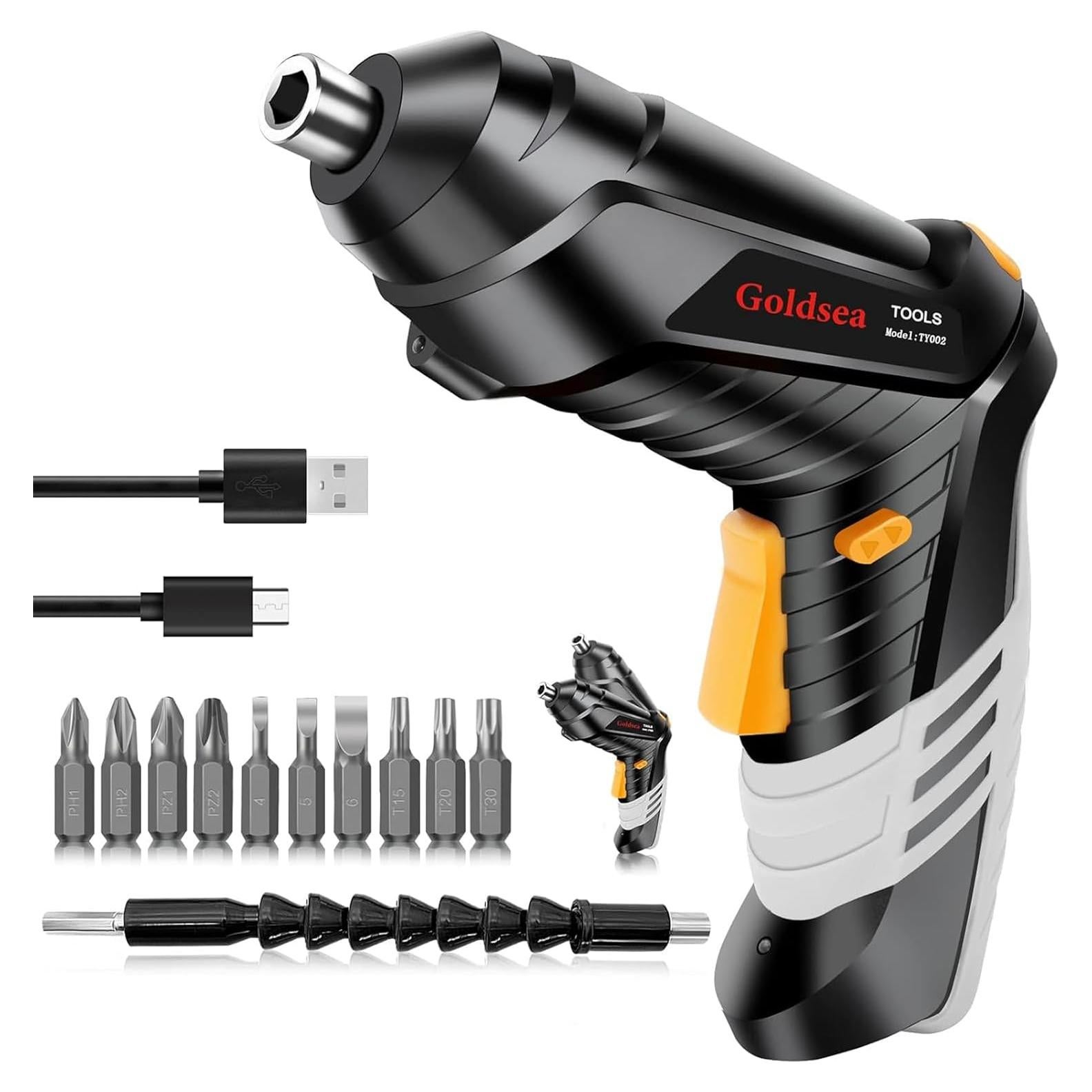 Destornillador Eléctrico Goldsea TY002-B 4.2V 3.5Nm 10 Puntas