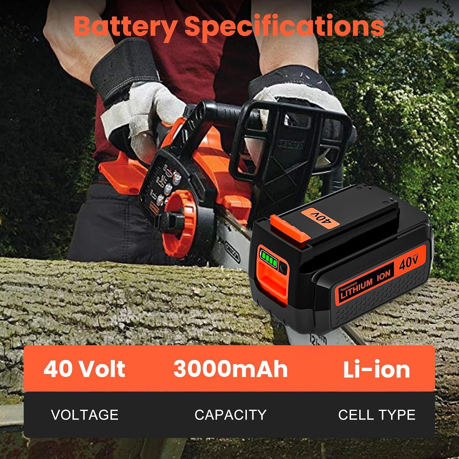 Pack 2 Baterías 3000mAh 40V y Cargador Black and Decker