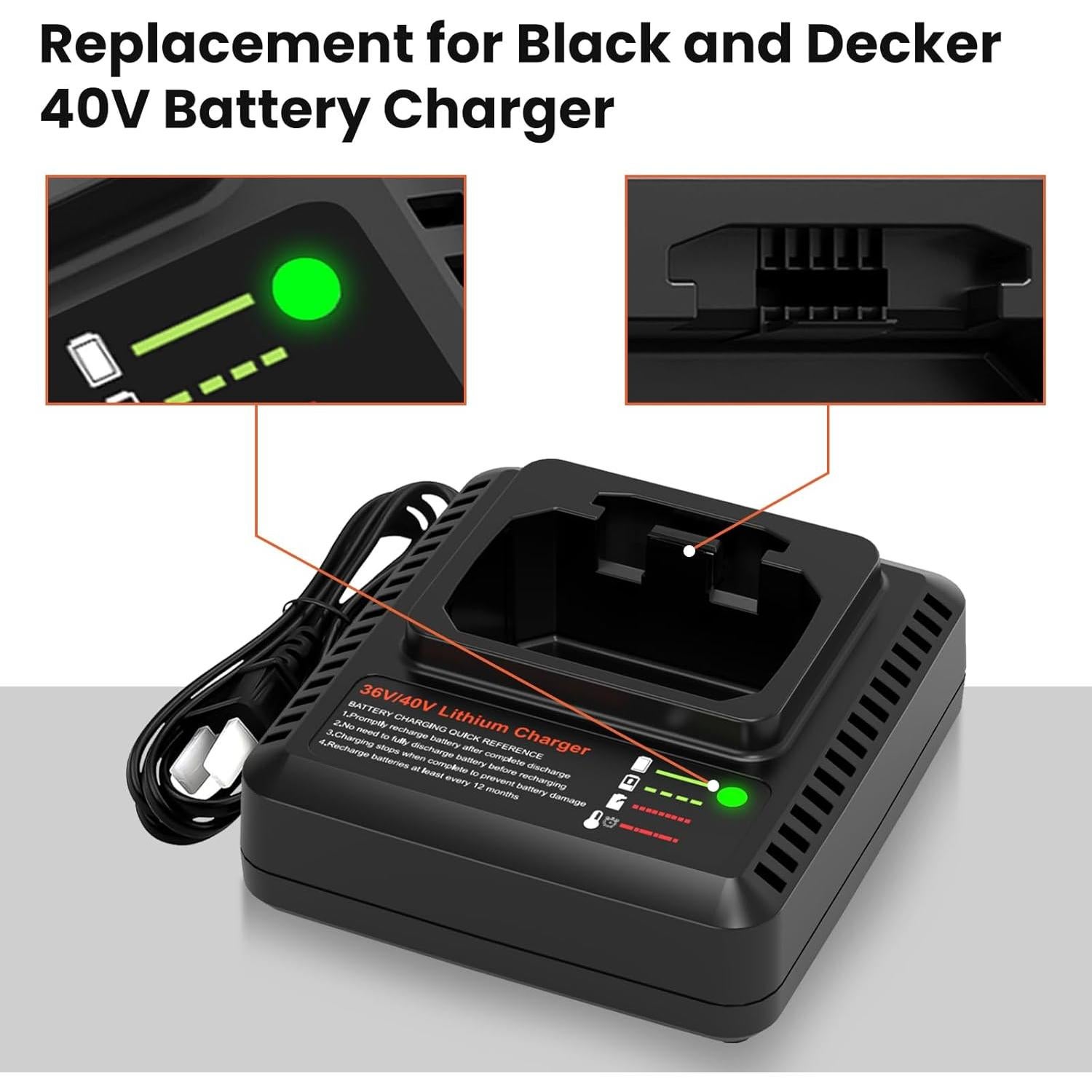 Pack 2 Baterías 3000mAh 40V y Cargador Black and Decker