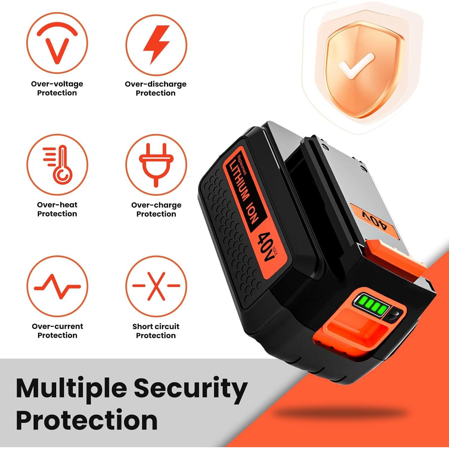 Pack 2 Baterías 3000mAh 40V y Cargador Black and Decker